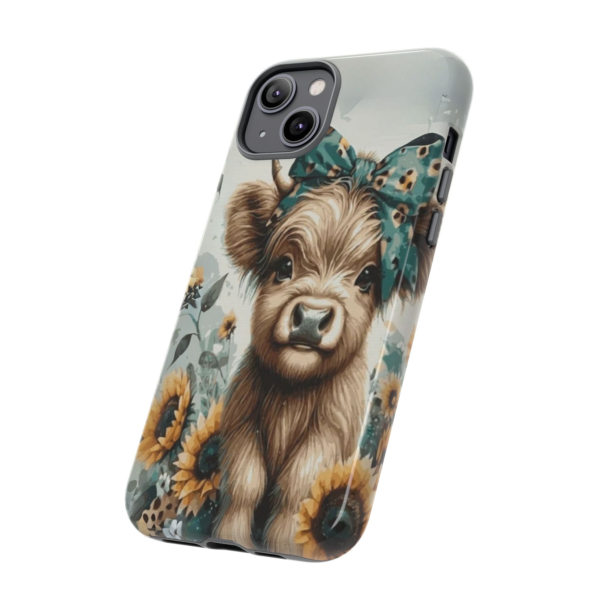 Adorable Cow Phone Case – Floral Farmhouse Design, Cute Animal Lover Gift