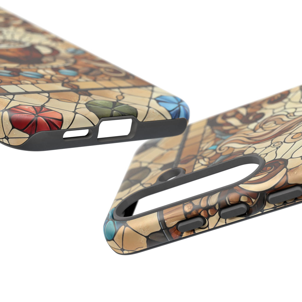 Stained Glass Coffee Android Phone Case – Shockproof TPU, 3D Wrap