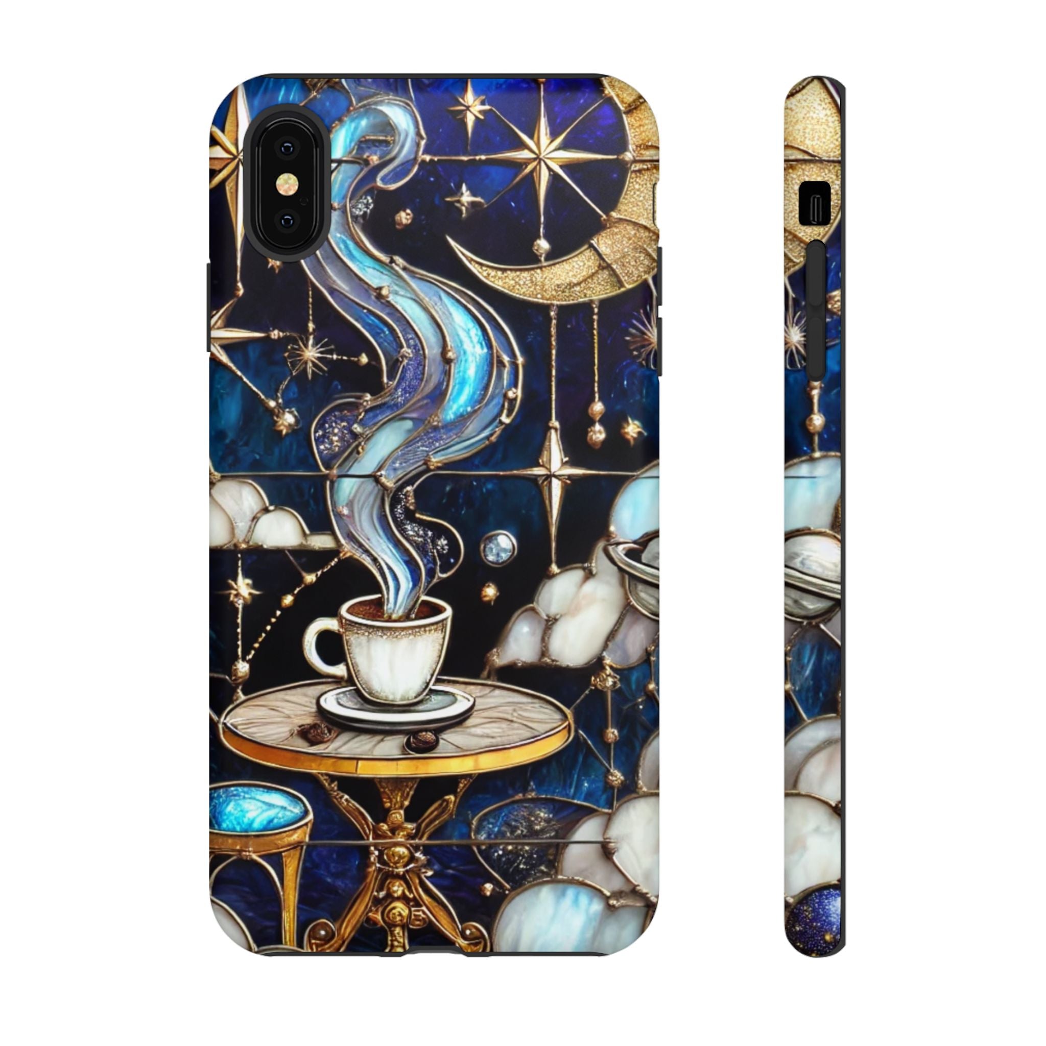Celestial Stained Glass Coffee iPhone Case – Shockproof 3D Wrap