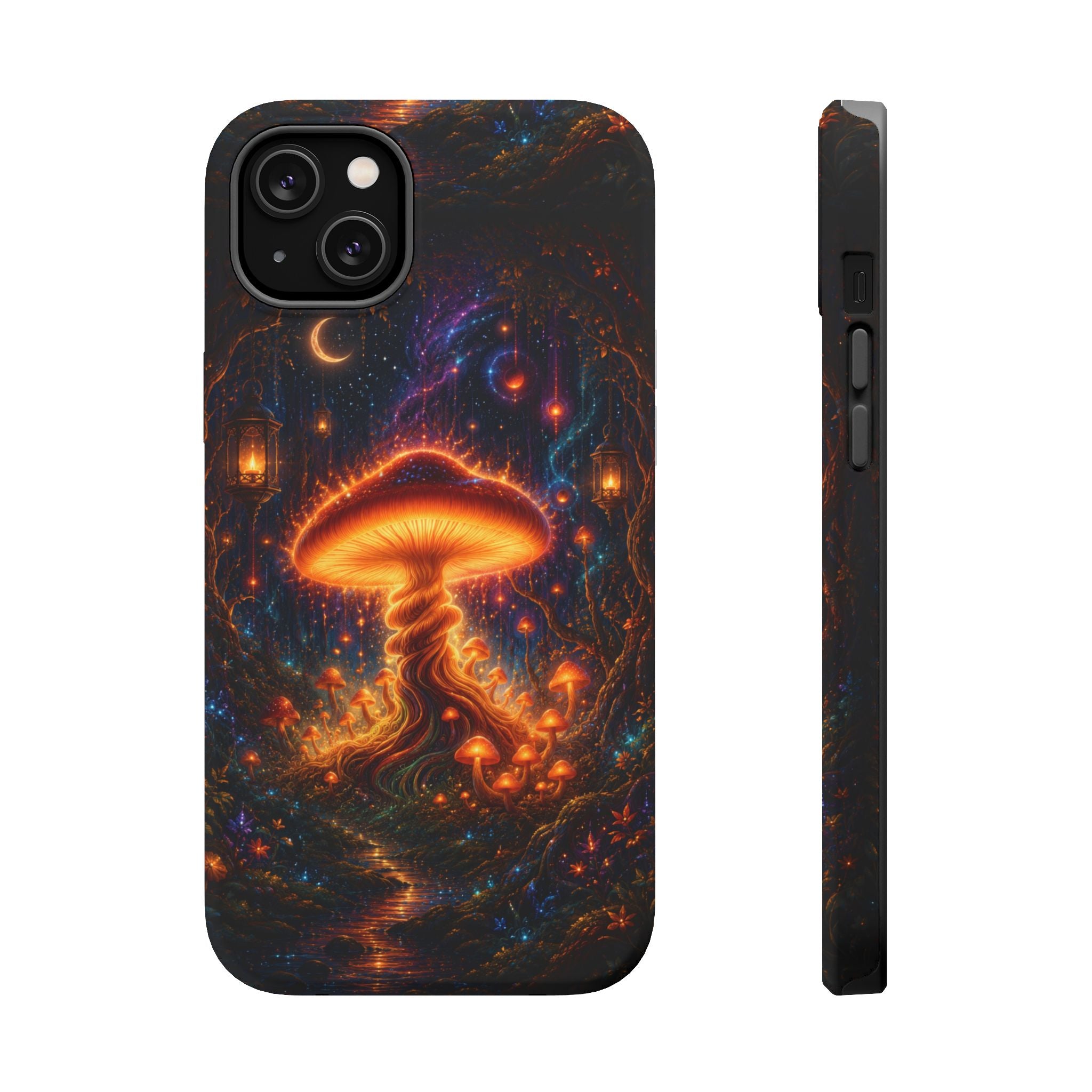 Psychedelic Glowing Mushroom Phone Case – MagSafe Galaxy Art Cover
