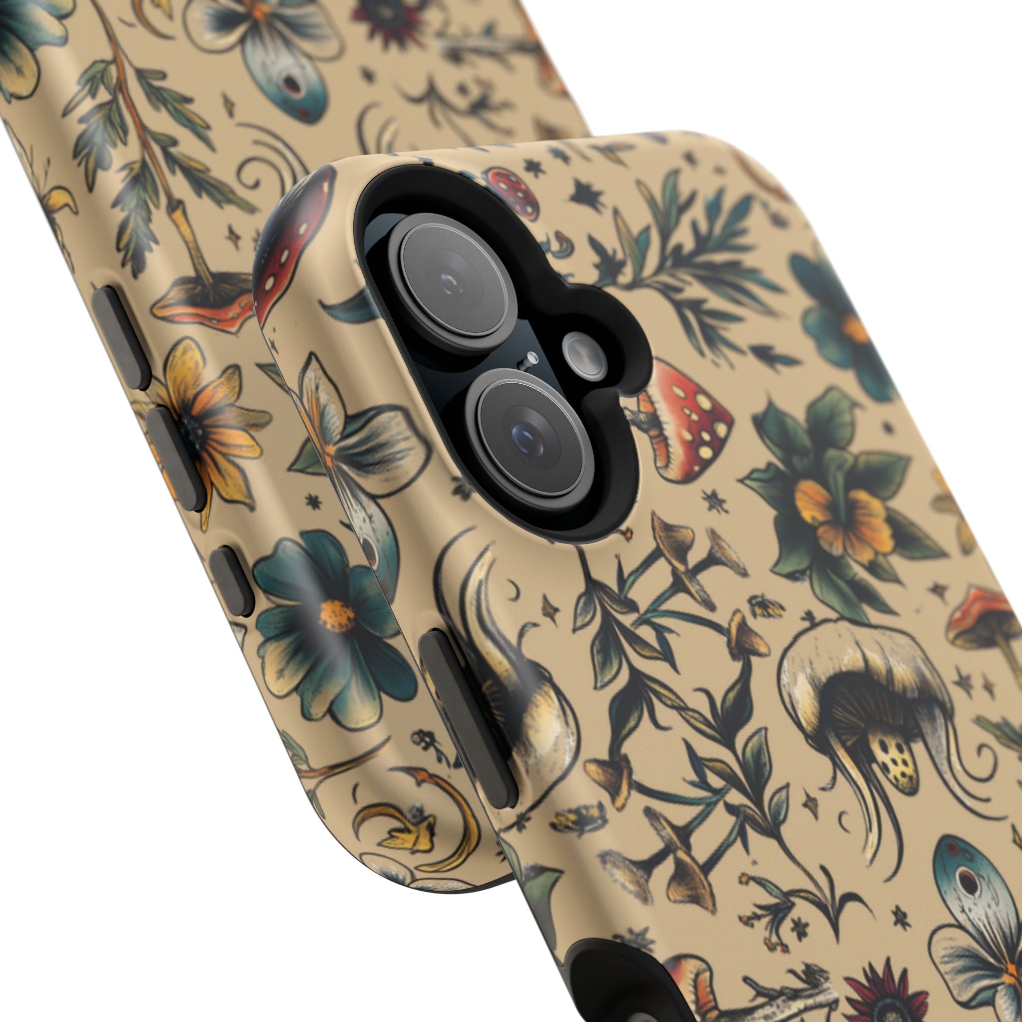 Vintage Botanical Mushroom Phone Case – MagSafe-Compatible Cover