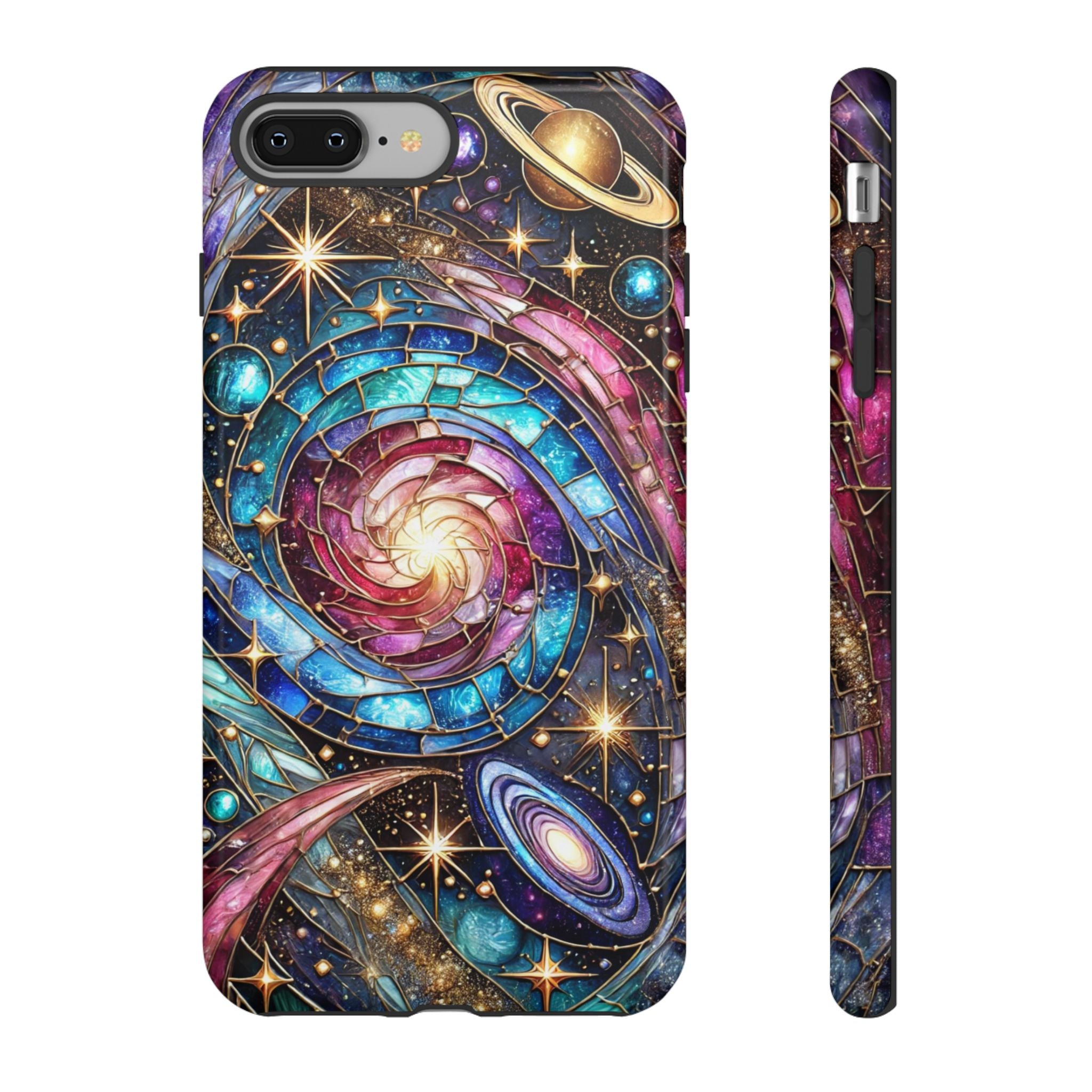 Galaxy Swirl Stained Glass Phone Case – Cosmic Celestial Cover