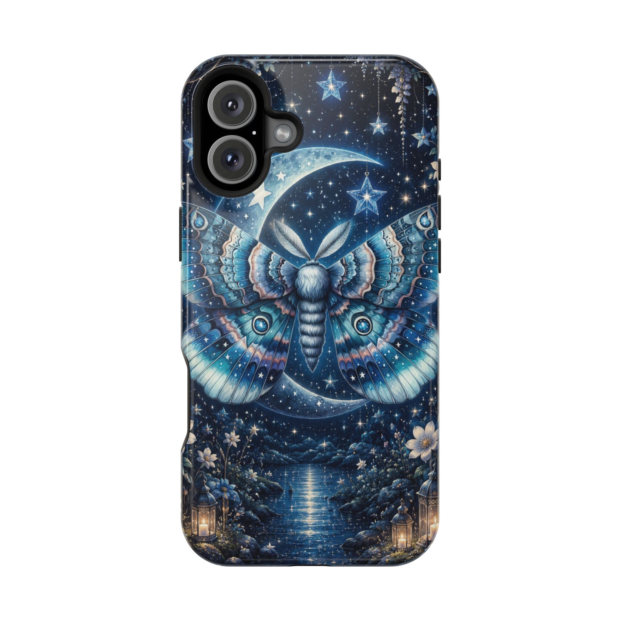 Mystic Moth Moon Phone Case – Night Sky MagSafe-Compatible Cover