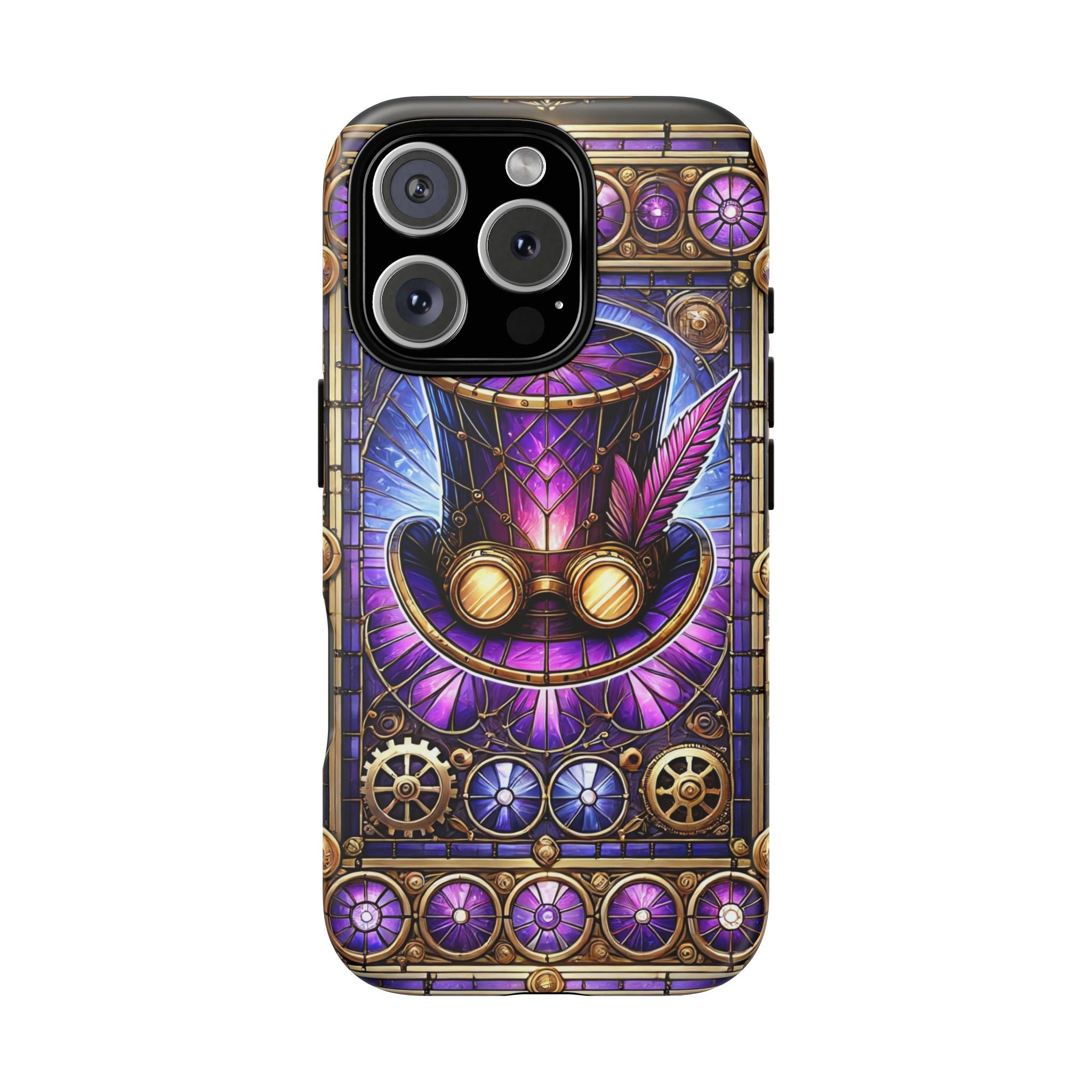 Stained Glass Steampunk iPhone Case – 3D Full-Wrap Protective Phone Cover With TPU Liner