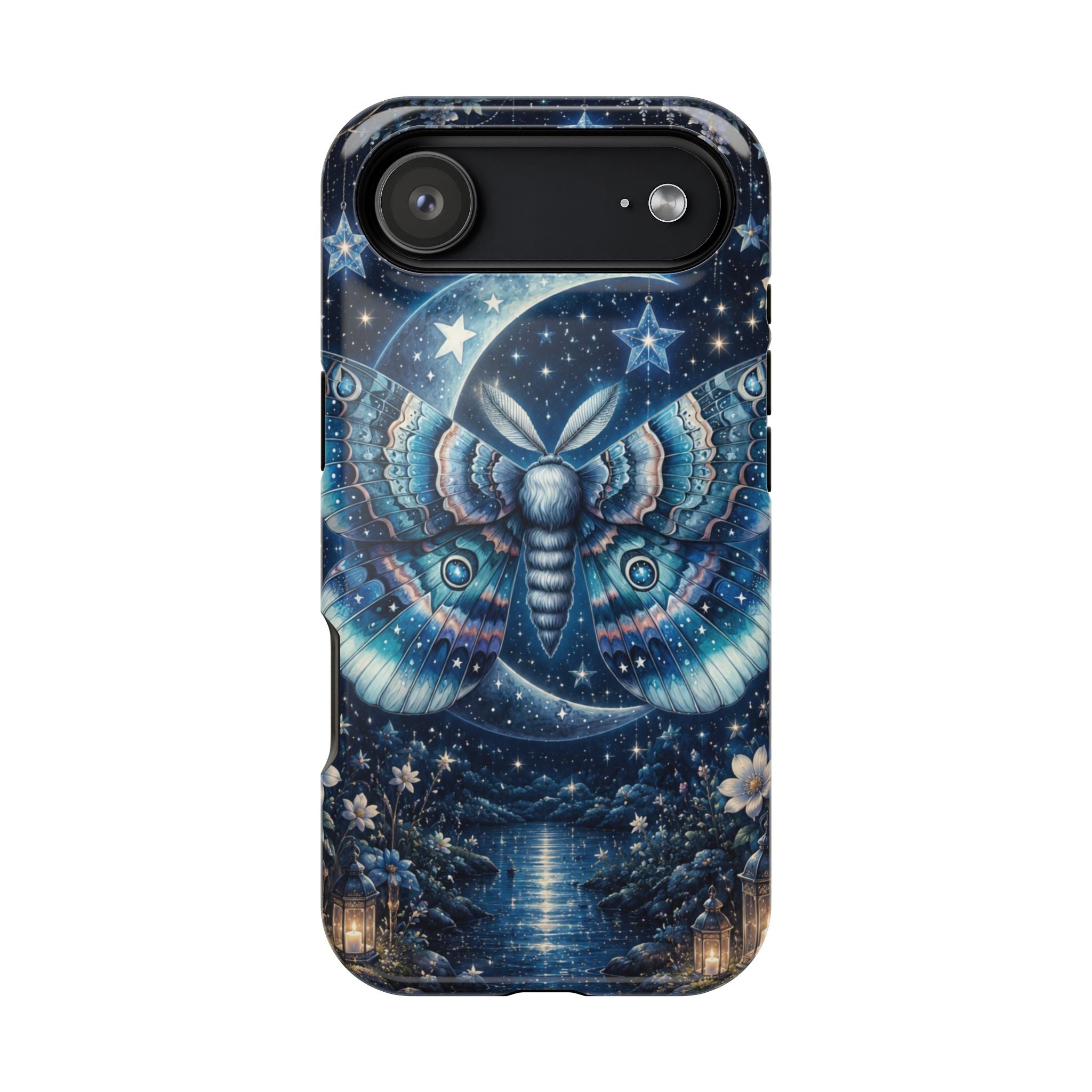 Mystic Moth Moon Phone Case – Night Sky MagSafe-Compatible Cover