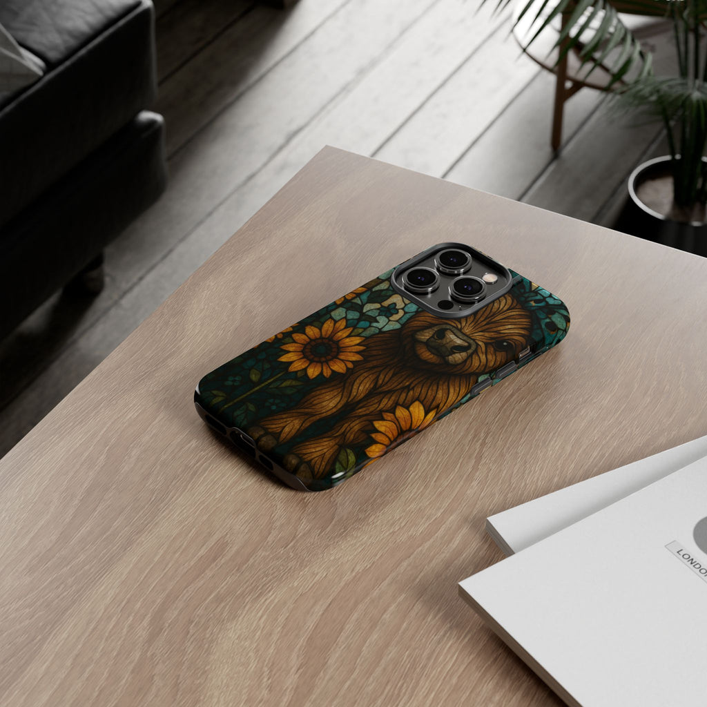 Stained Glass Baby Cow Phone Case – Sunflower Farmhouse Animal Design