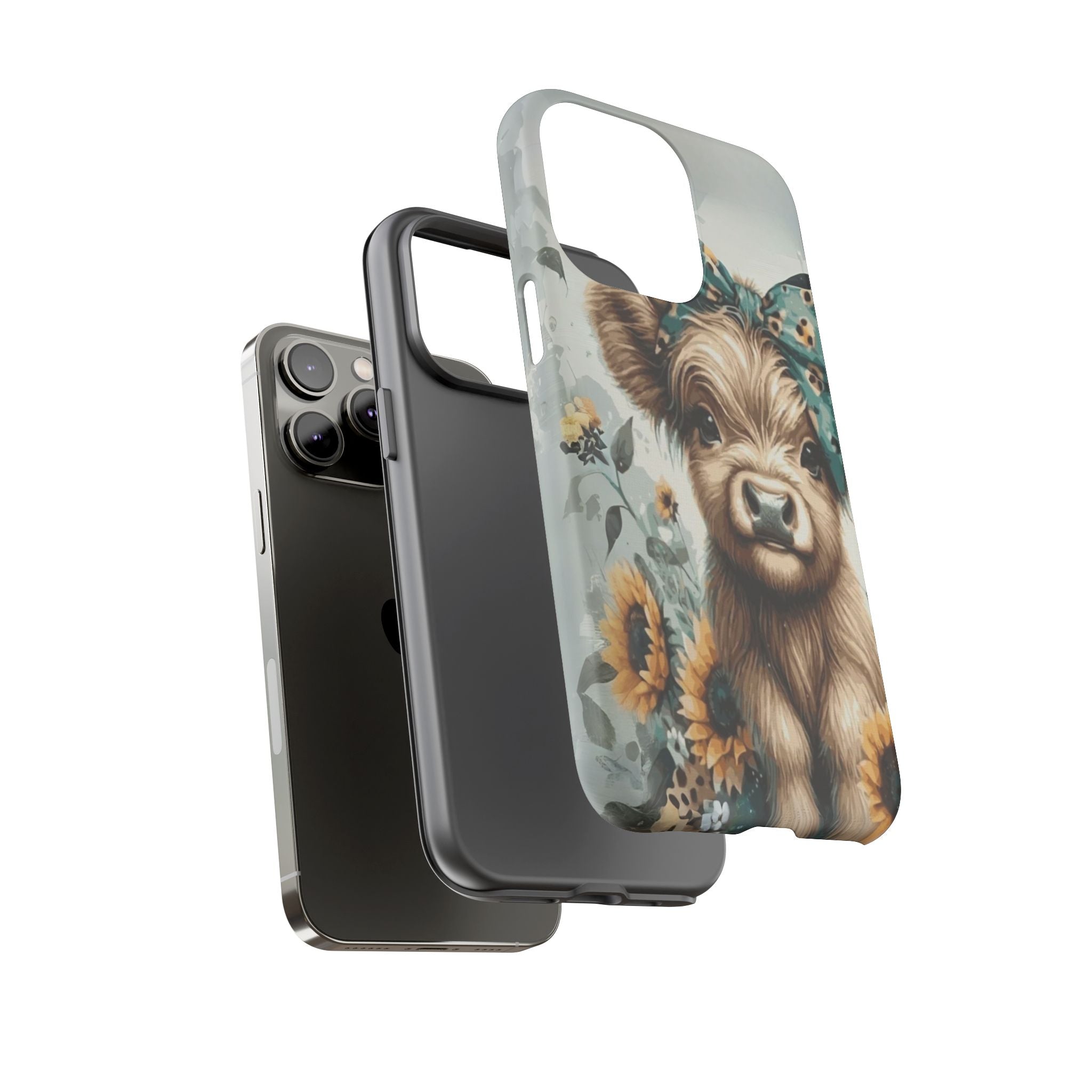 Adorable Cow Phone Case – Floral Farmhouse Design, Cute Animal Lover Gift