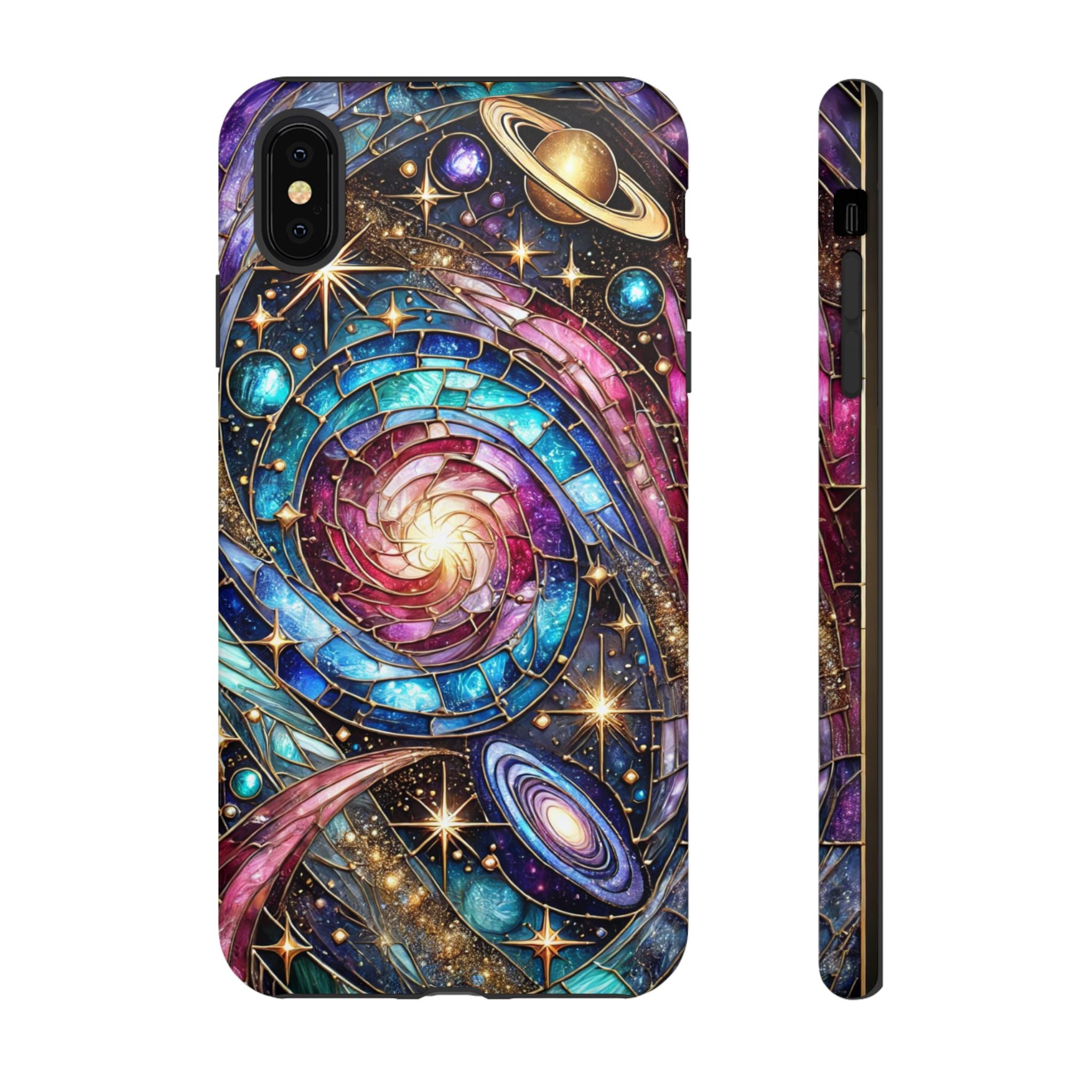 Galaxy Swirl Stained Glass Phone Case – Cosmic Celestial Cover