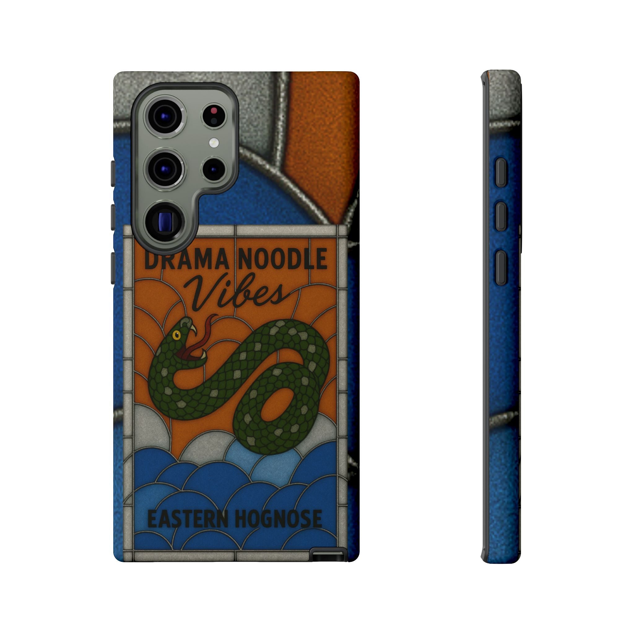 Stained Glass Snake Phone Case – Vibrant Drama Noodle Aesthetic Cover