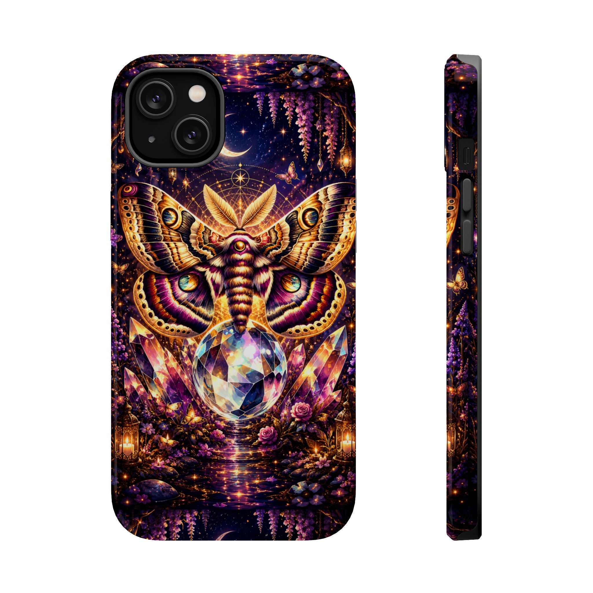Mystic Moth Crystal Phone Case – Jewel-Toned MagSafe-Compatible Cover