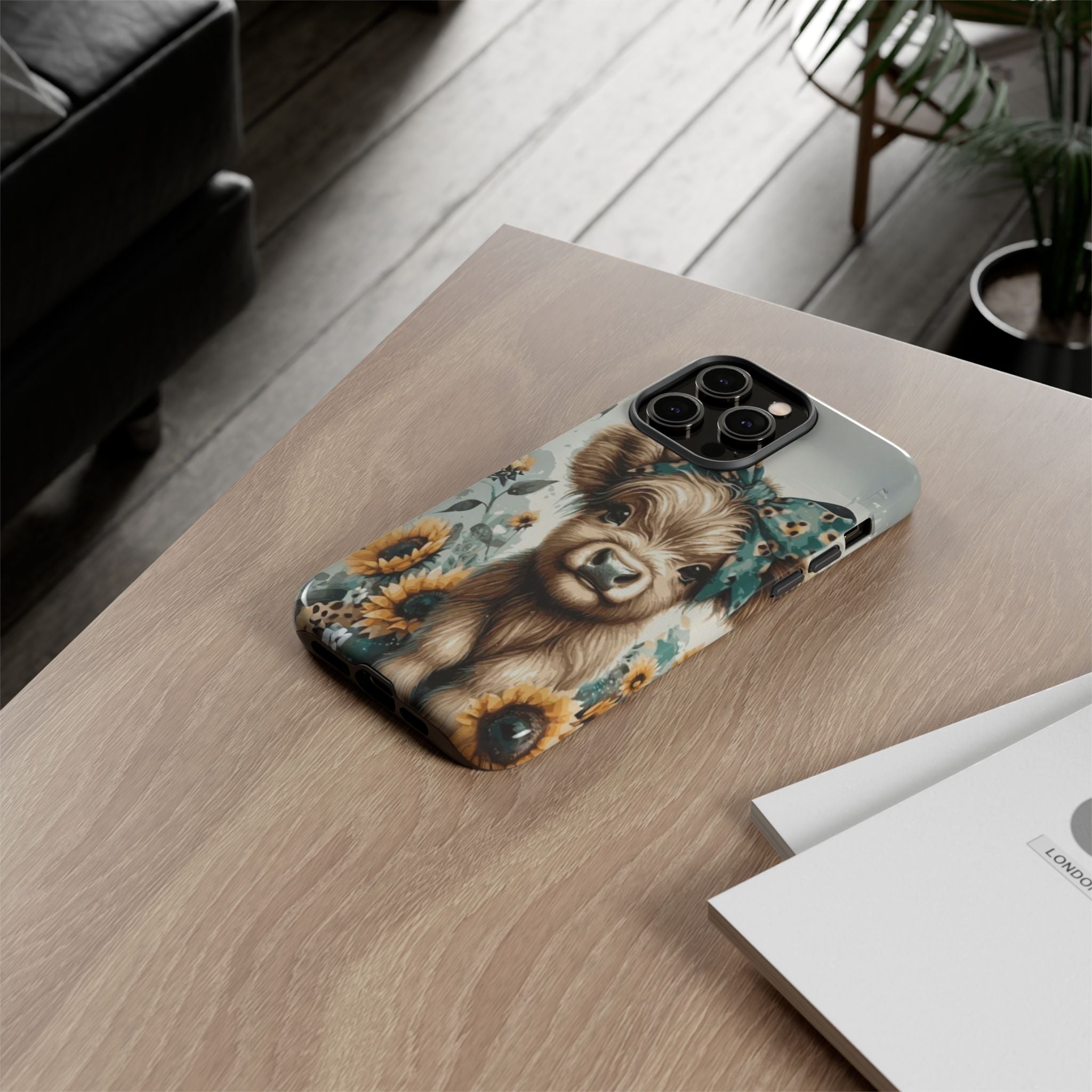 Adorable Cow Phone Case – Floral Farmhouse Design, Cute Animal Lover Gift