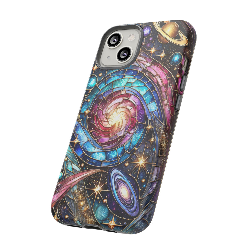 Galaxy Swirl Stained Glass Phone Case – Cosmic Celestial Cover