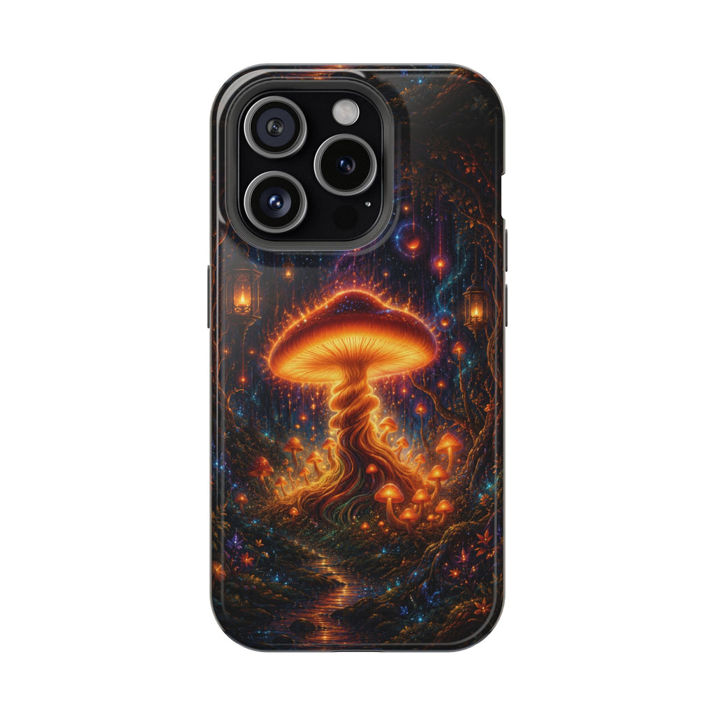 Psychedelic Glowing Mushroom Phone Case – MagSafe Galaxy Art Cover