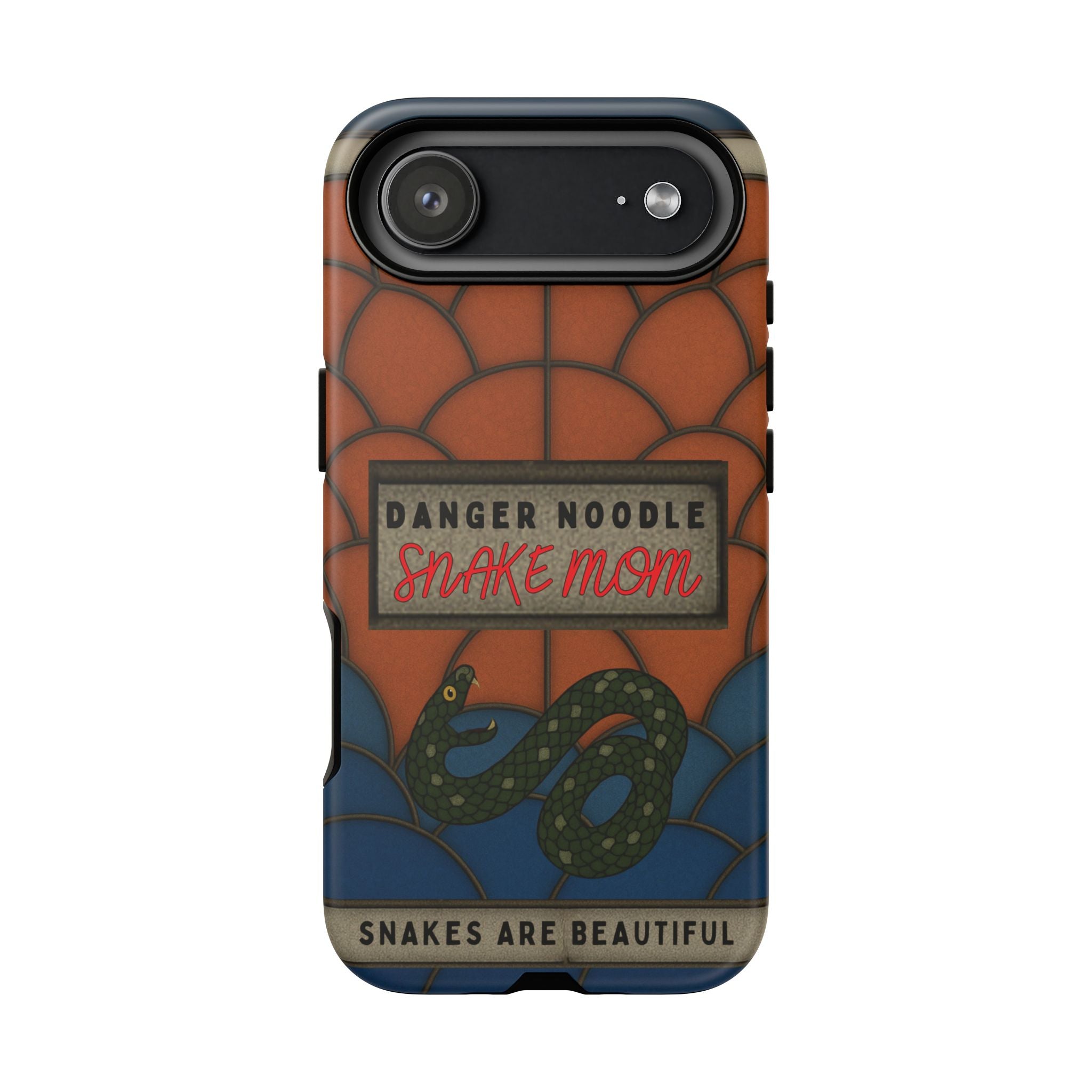 Danger Noodle Snake Mom Phone Case | Snakes Are Beautiful |Stained Glass Snake Art | Funny Snake Lover Gift |  Reptile Mom Phone Cover