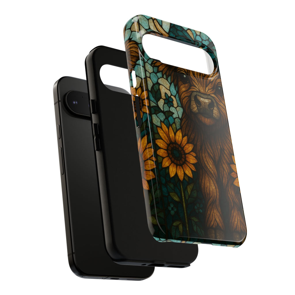 Stained Glass Baby Cow Phone Case – Sunflower Farmhouse Animal Design