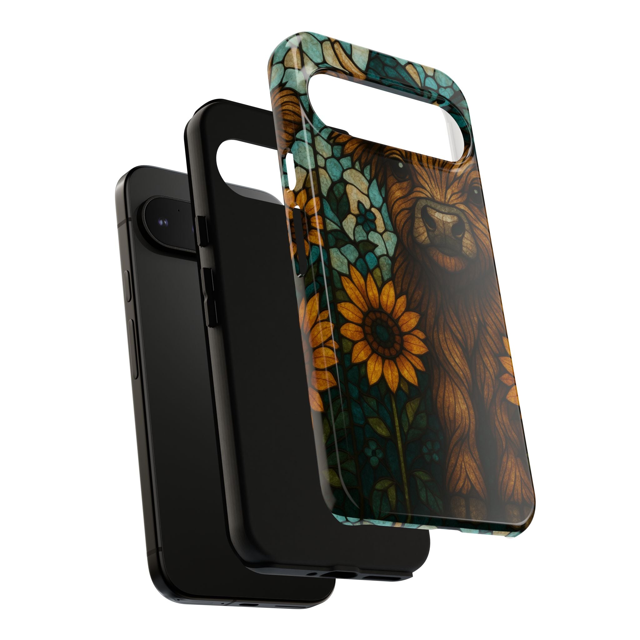 Stained Glass Baby Cow Phone Case – Sunflower Farmhouse Animal Design