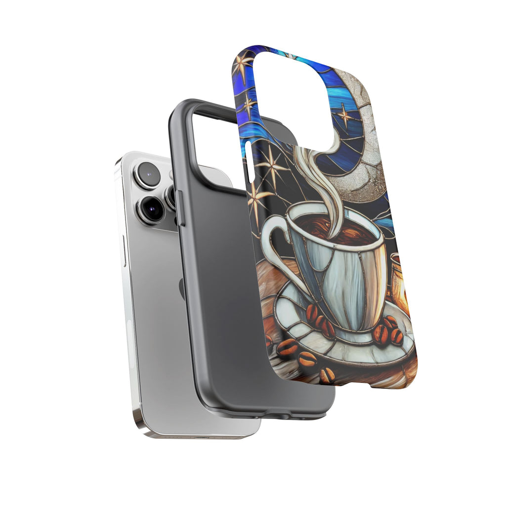 Stained Glass Coffee Phone Case – Cozy Artistic Design for Coffee Lovers