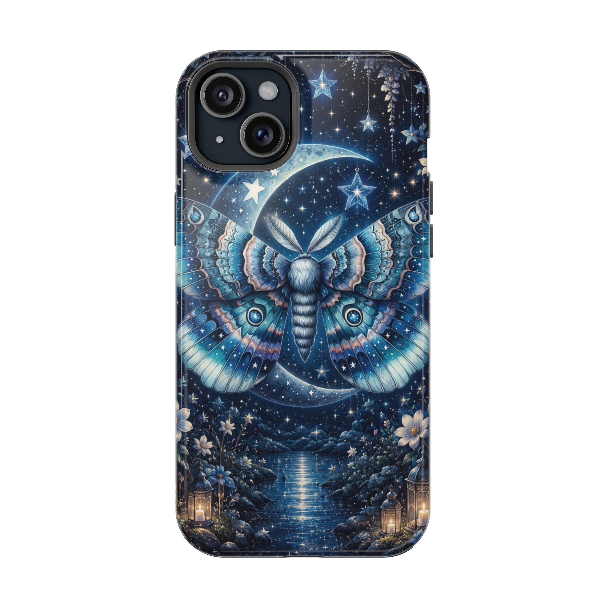 Mystic Moth Moon Phone Case – Night Sky MagSafe-Compatible Cover