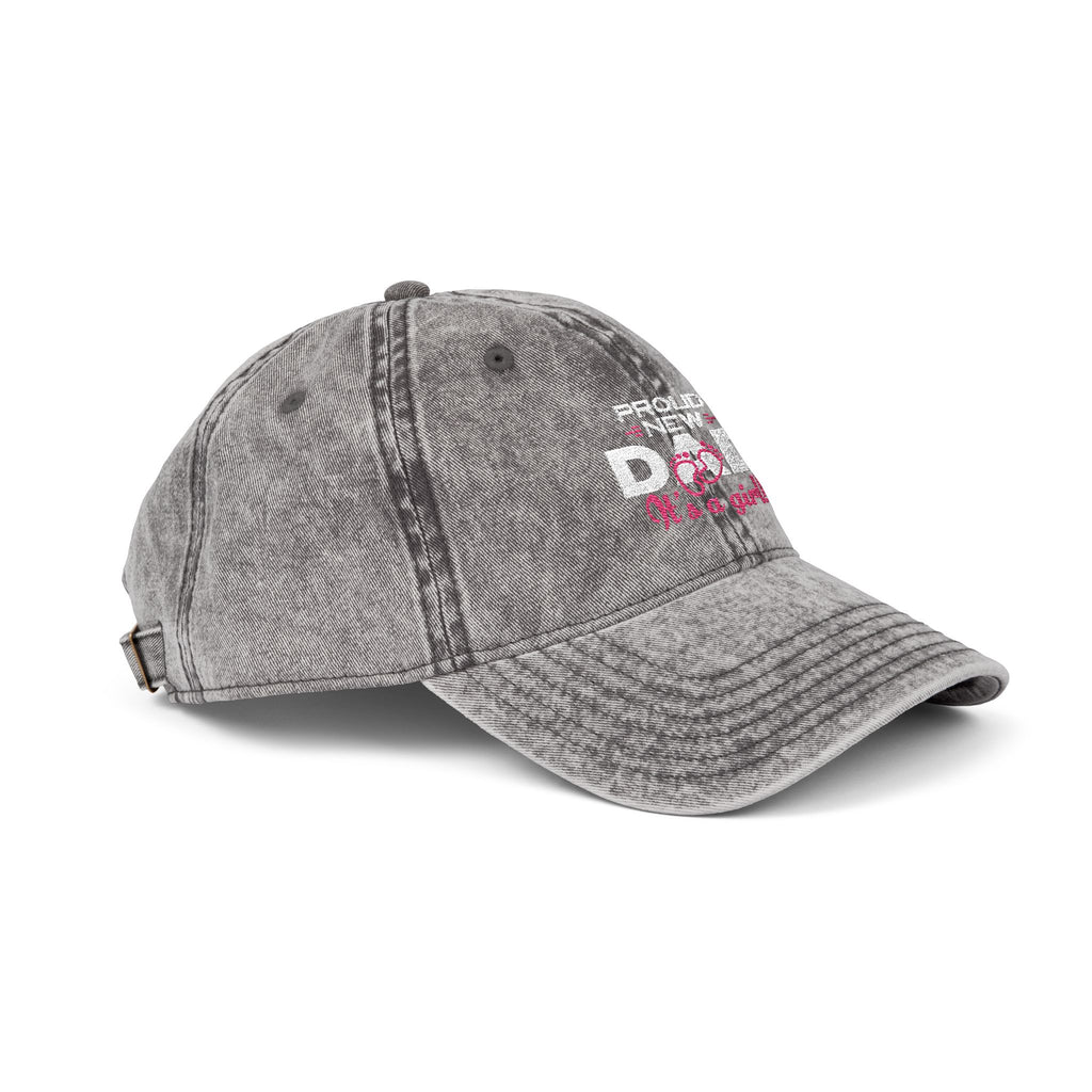 Vintage Embroidered Dad Cap — "Proud New Dad" Washed Baseball Hat