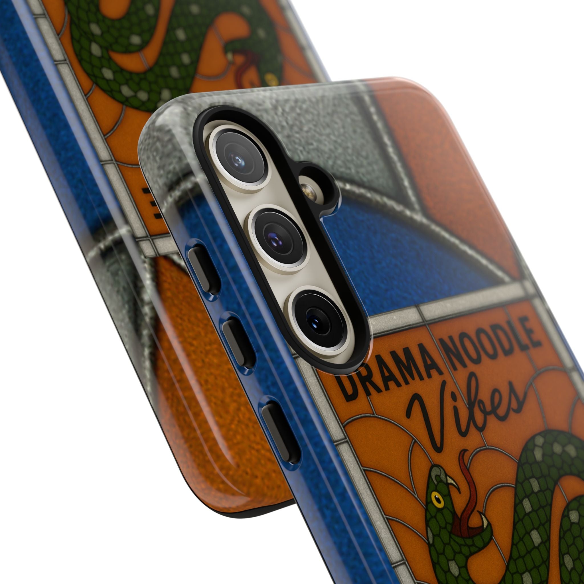 Stained Glass Snake Phone Case – Vibrant Drama Noodle Aesthetic Cover