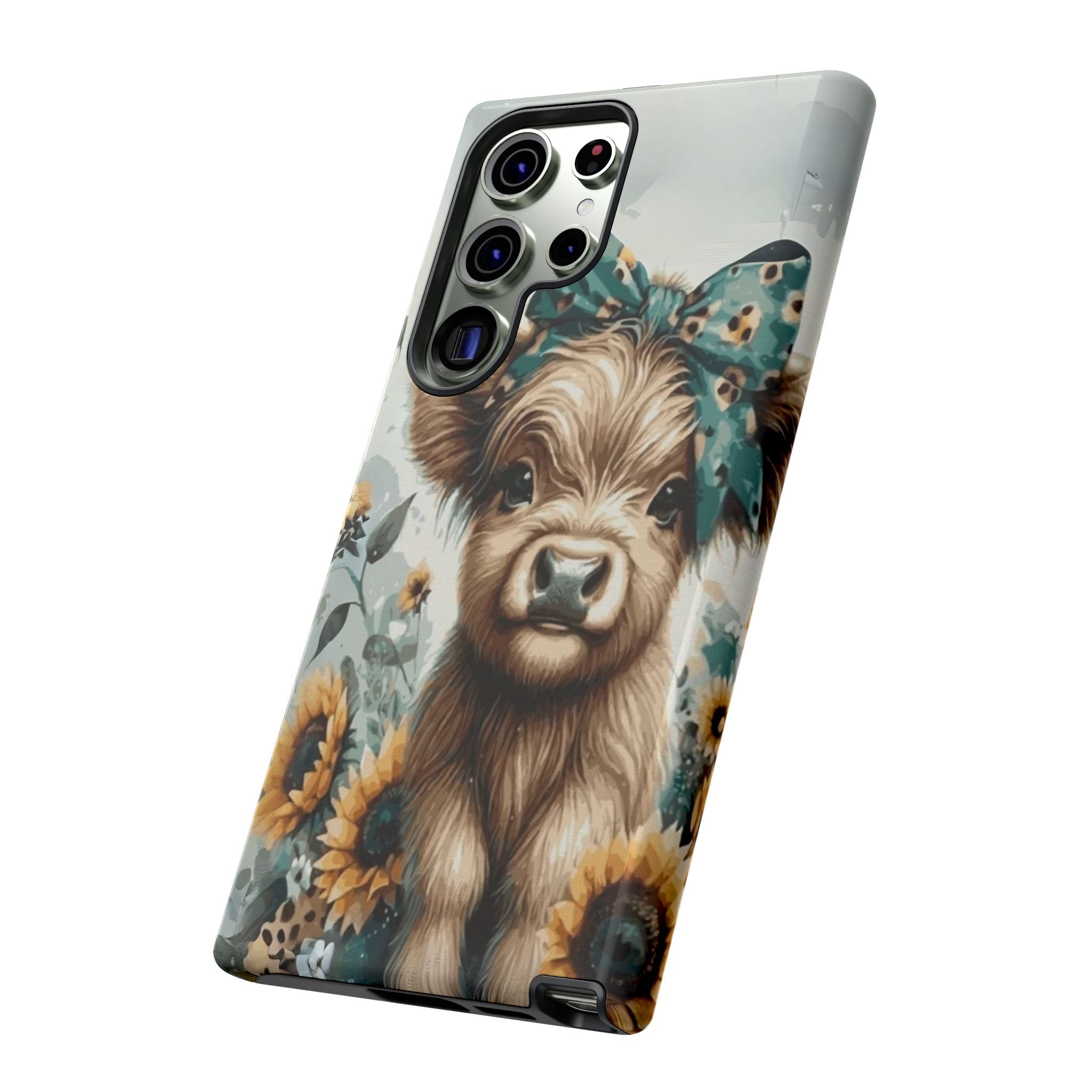 Adorable Cow Phone Case – Floral Farmhouse Design, Cute Animal Lover Gift
