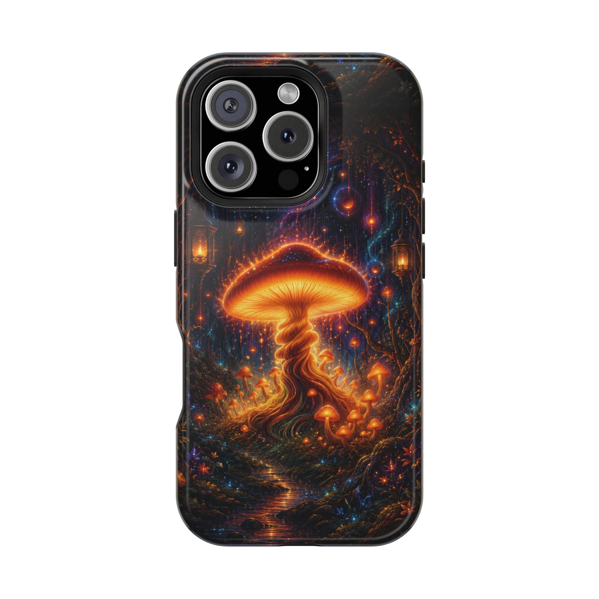 Psychedelic Glowing Mushroom Phone Case – MagSafe Galaxy Art Cover