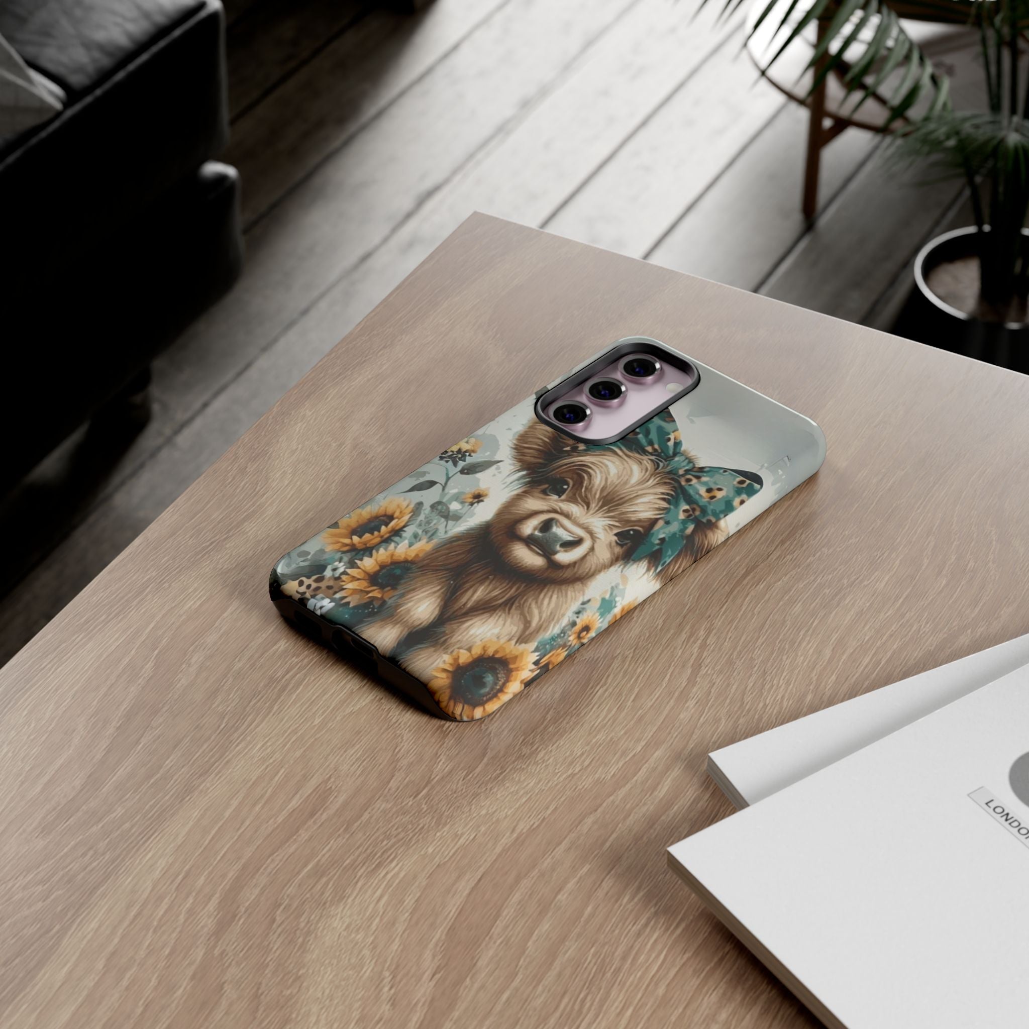 Adorable Cow Phone Case – Floral Farmhouse Design, Cute Animal Lover Gift