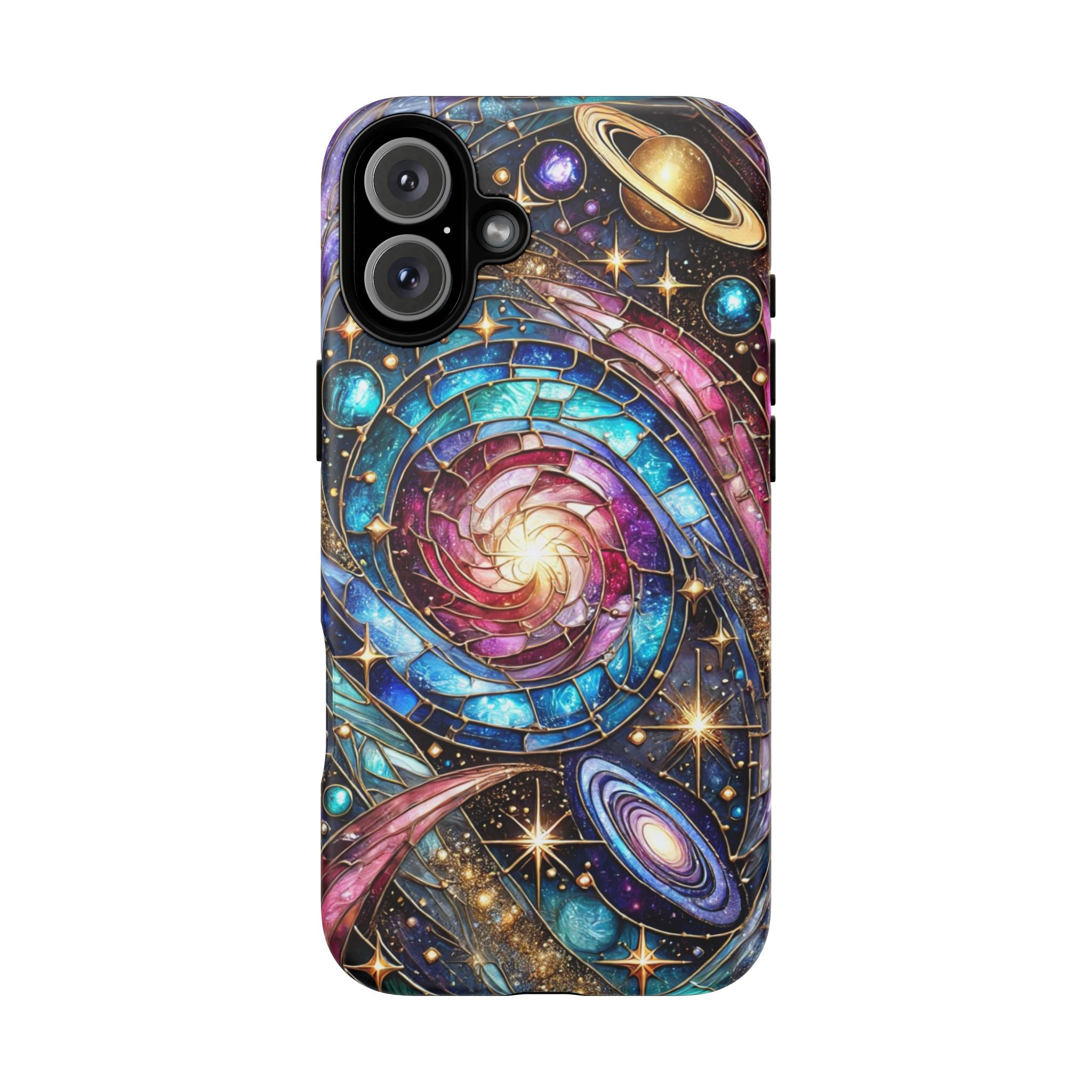Galaxy Swirl Stained Glass Phone Case – Cosmic Celestial Cover