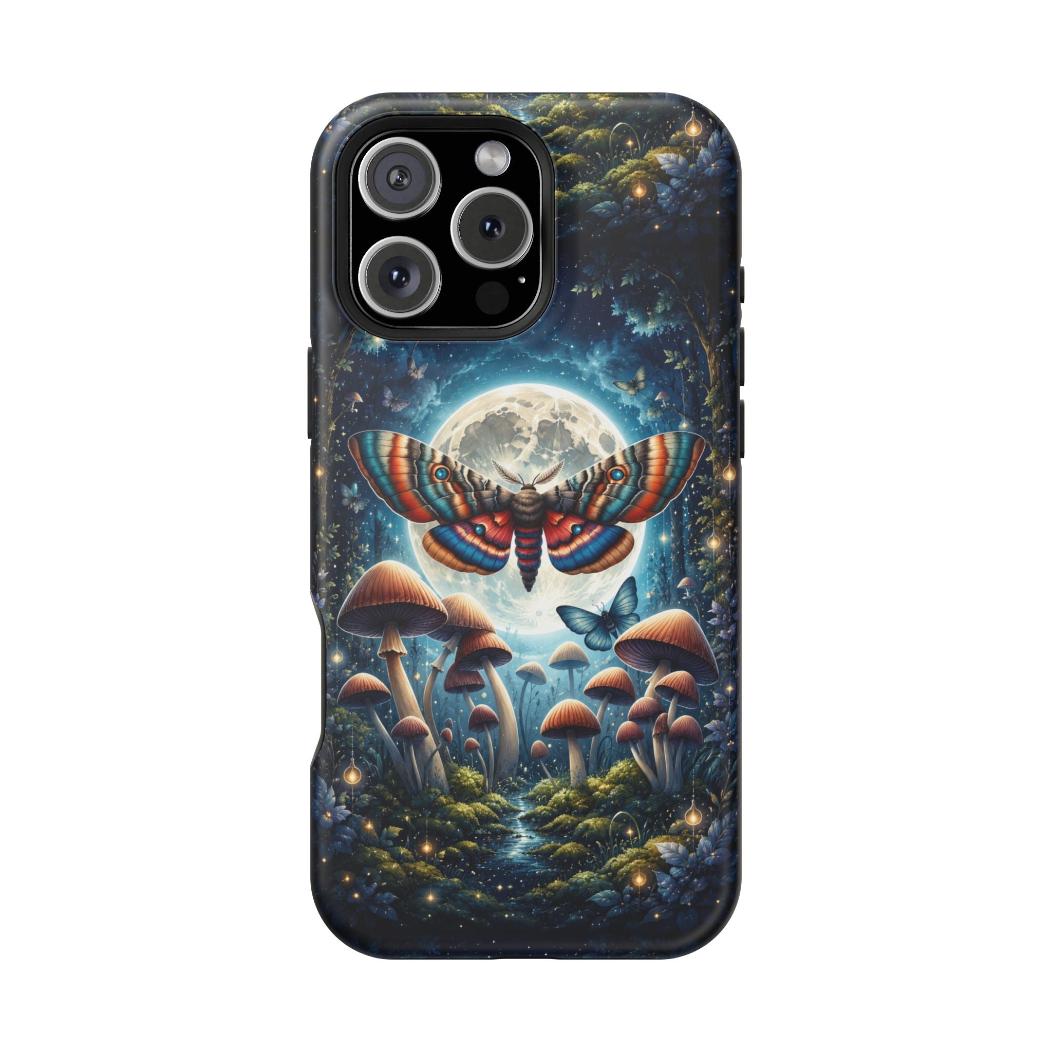 Mystic Moth Moon Phone Case – Whimsical MagSafe-Compatible Cover