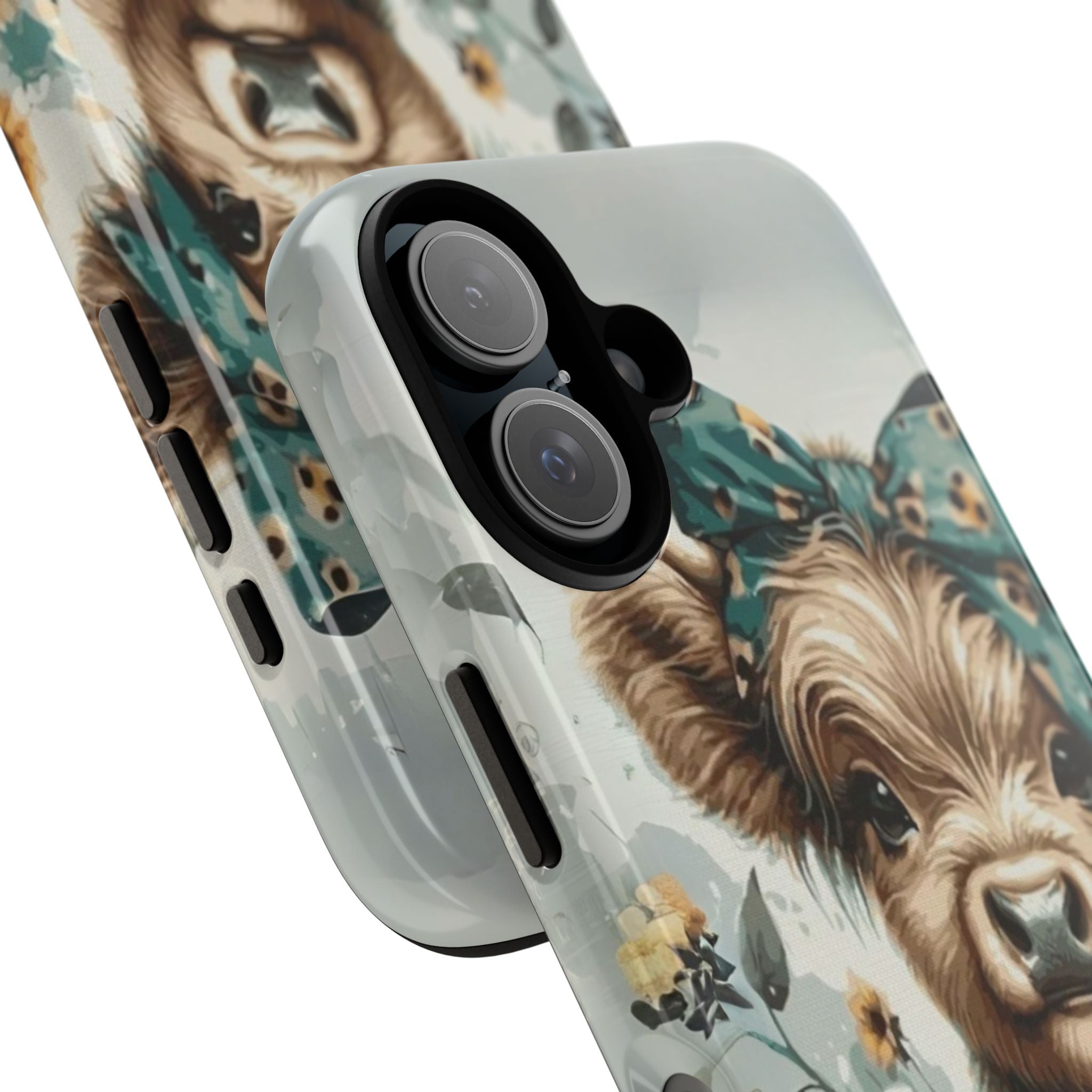Adorable Cow Phone Case – Floral Farmhouse Design, Cute Animal Lover Gift