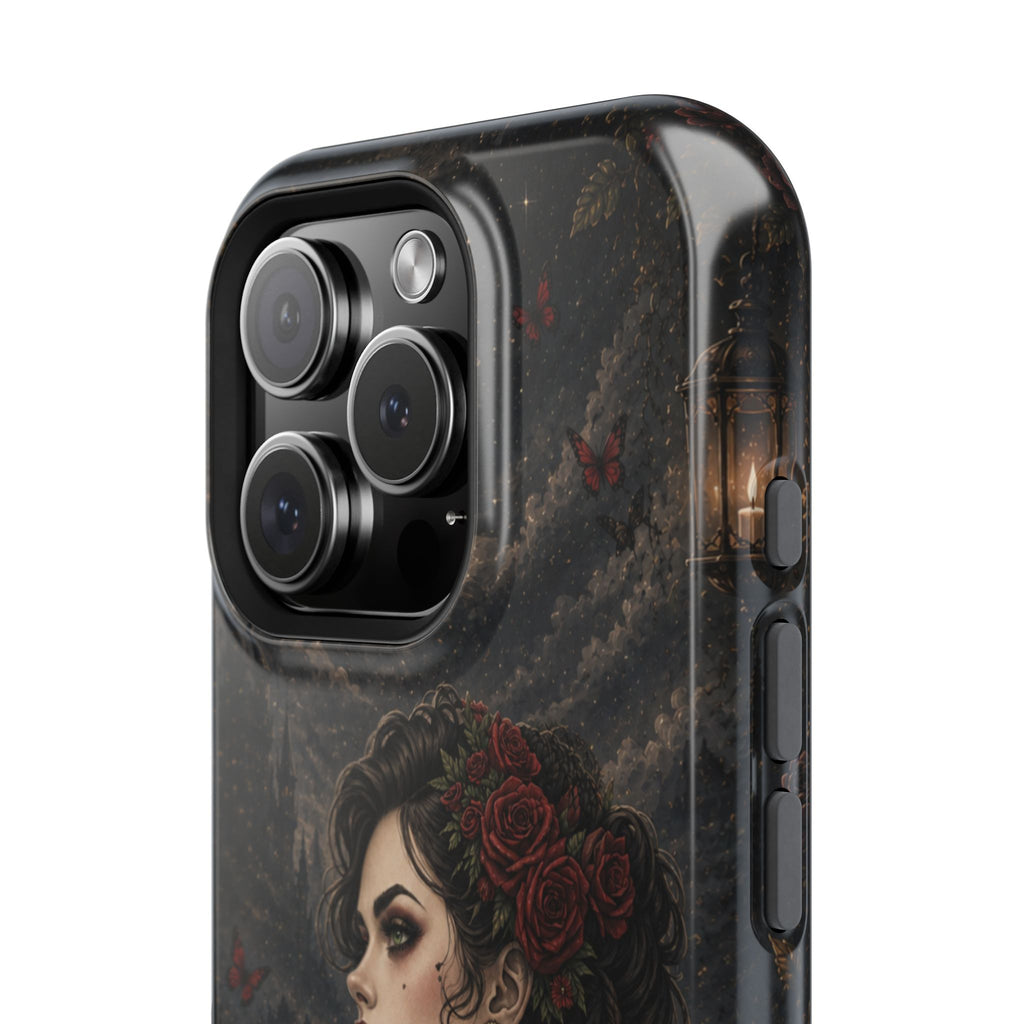 Gothic Rose Portrait Phone Case – Dark Romance MagSafe-Compatible Cover