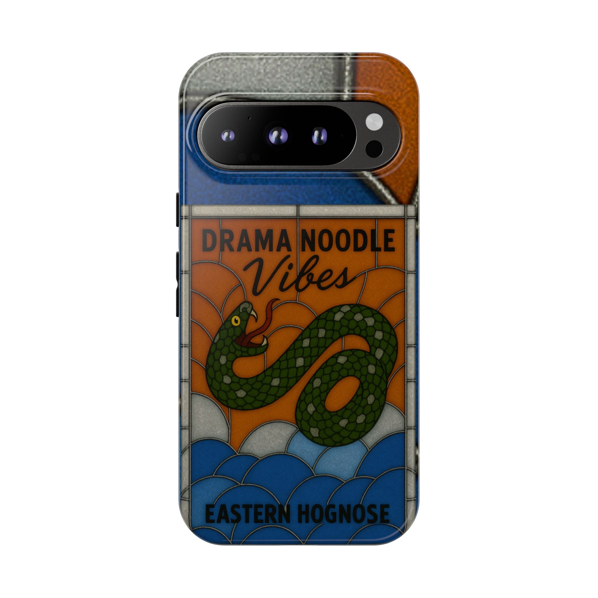 Stained Glass Snake Phone Case – Vibrant Drama Noodle Aesthetic Cover