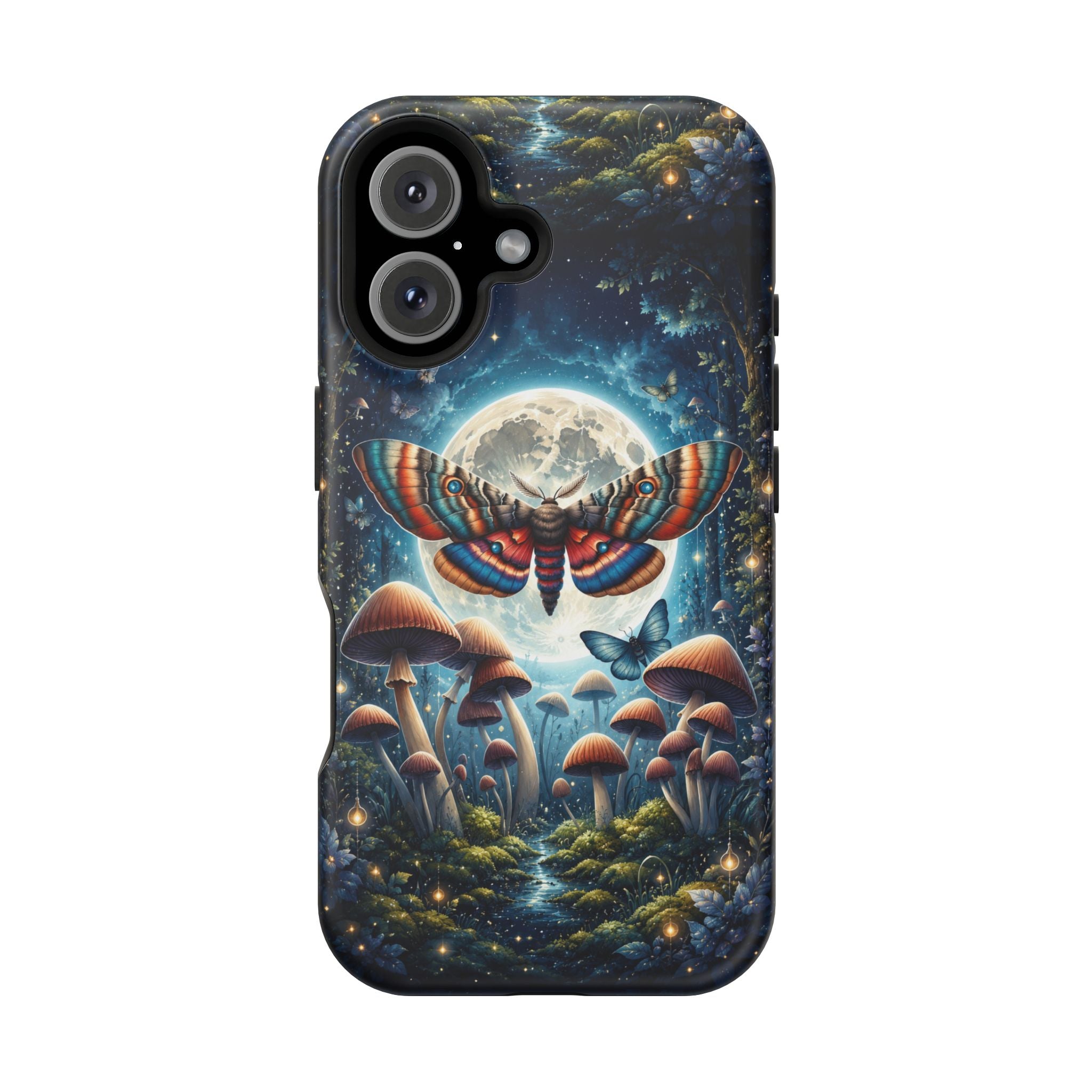 Mystic Moth Moon Phone Case – Whimsical MagSafe-Compatible Cover