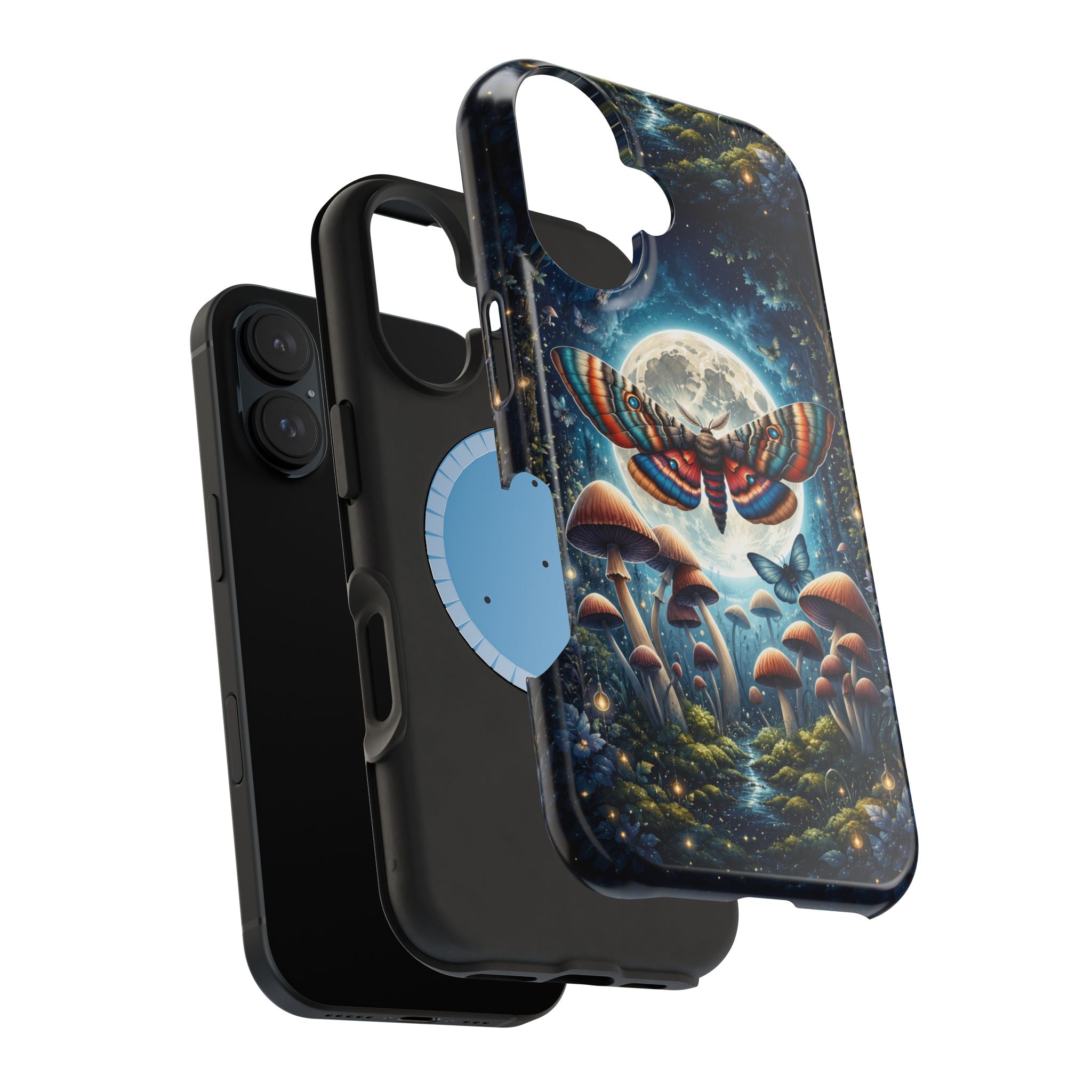 Mystic Moth Moon Phone Case – Whimsical MagSafe-Compatible Cover