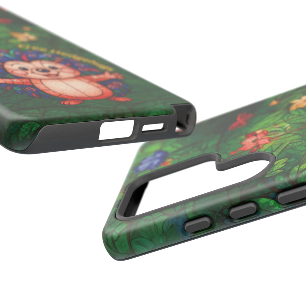 Stained Glass Hedgehog Phone Case – "Free Hedgehugs" Floral Design