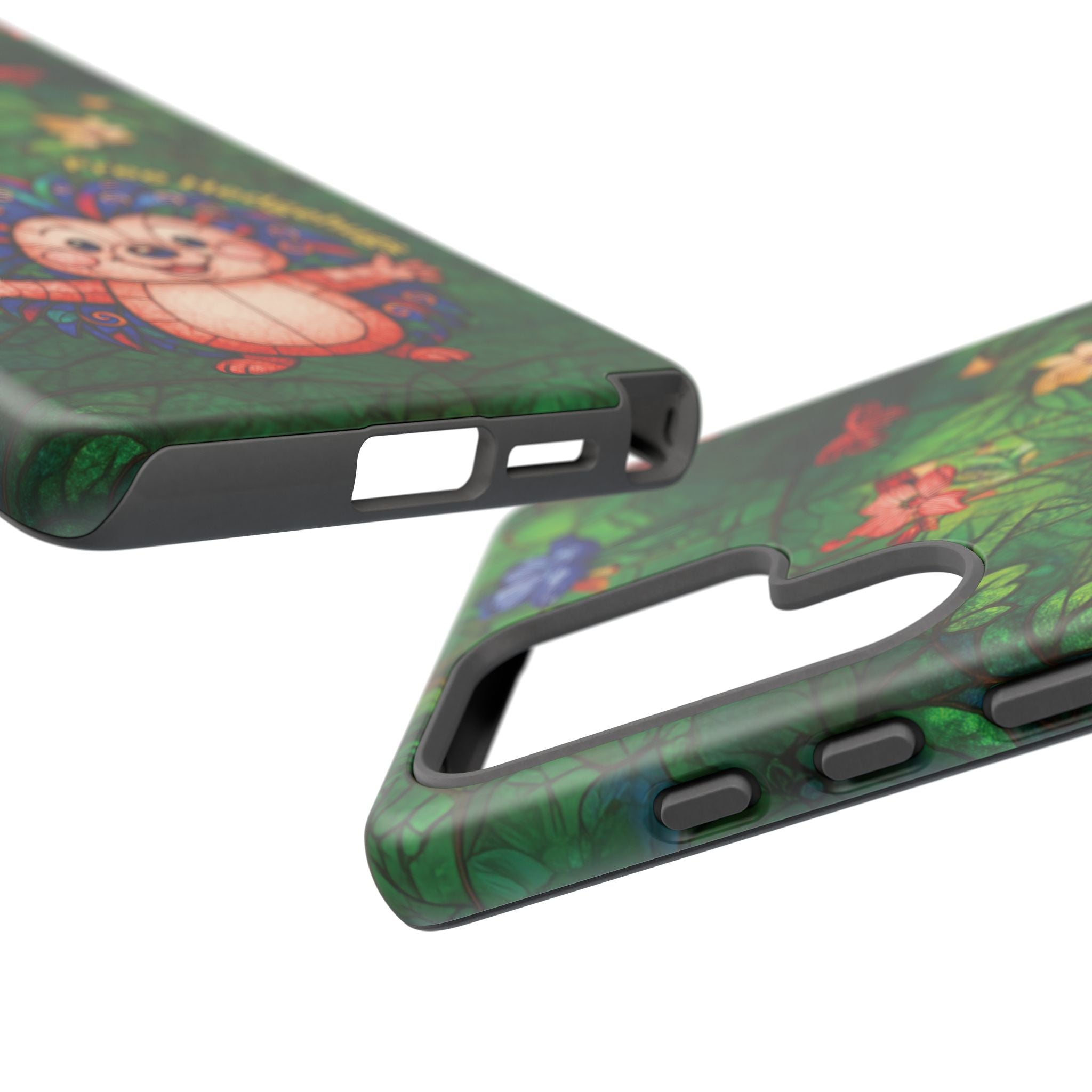 Stained Glass Hedgehog Phone Case – "Free Hedgehugs" Floral Design
