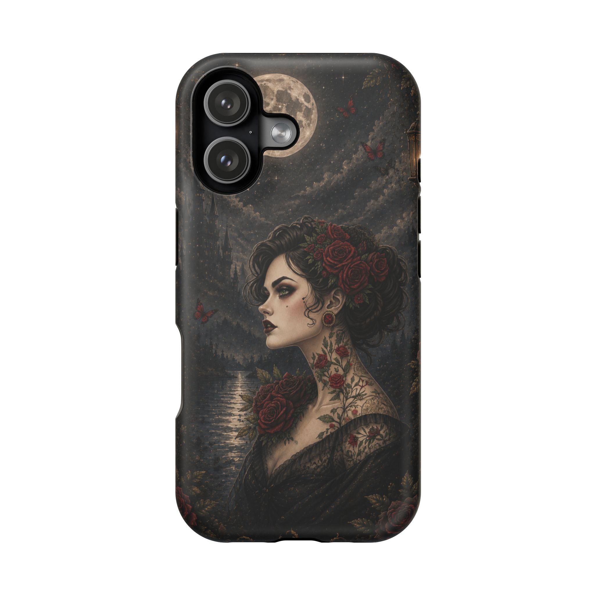 Gothic Rose Portrait Phone Case – Dark Romance MagSafe-Compatible Cover