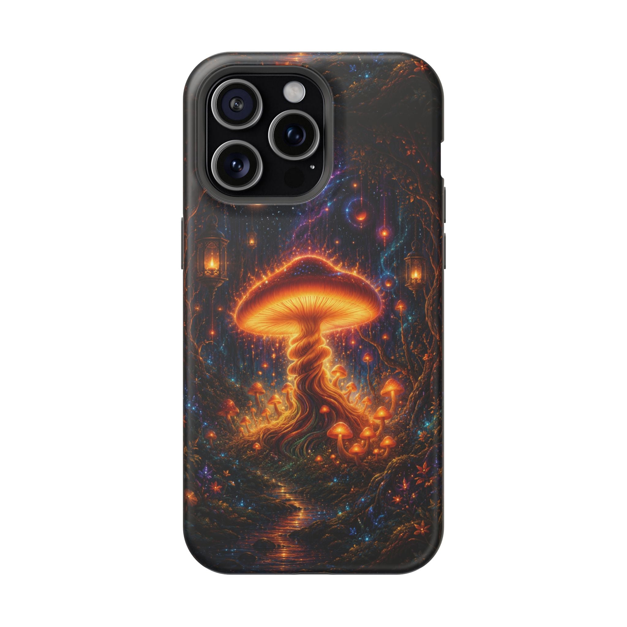 Psychedelic Glowing Mushroom Phone Case – MagSafe Galaxy Art Cover