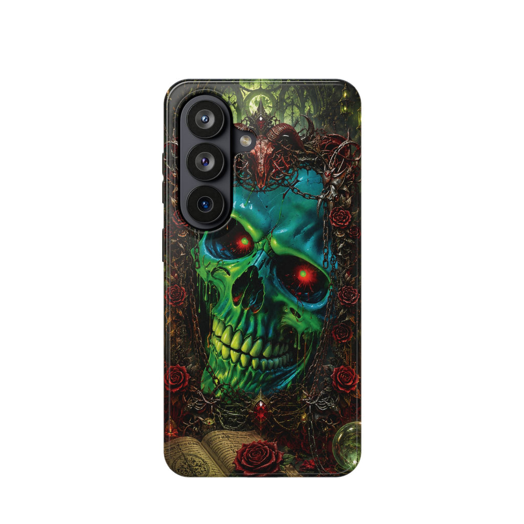 Skull Rose Phone Case – Gothic Impact-Resistant MagSafe-Compatible Cover