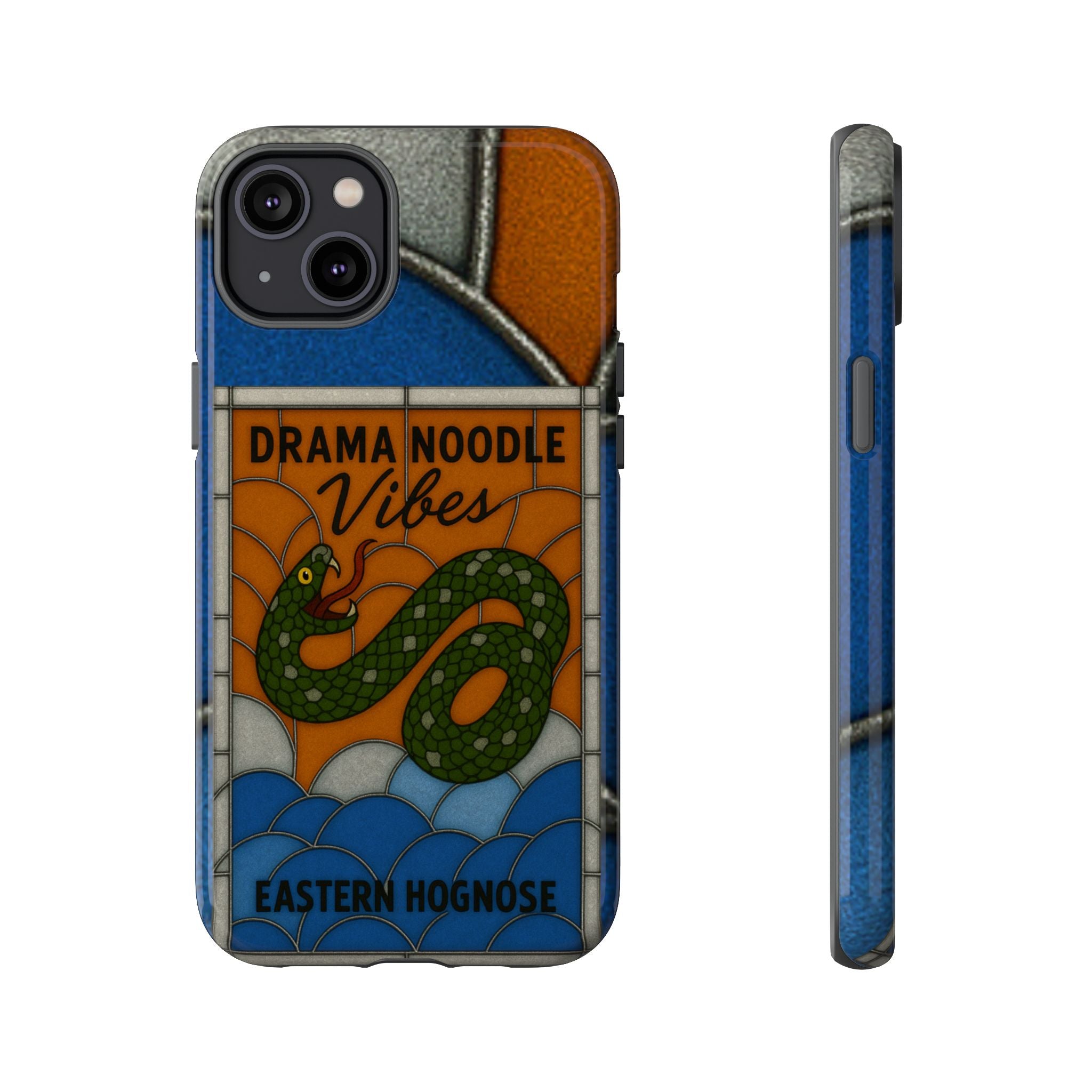 Stained Glass Snake Phone Case – Vibrant Drama Noodle Aesthetic Cover