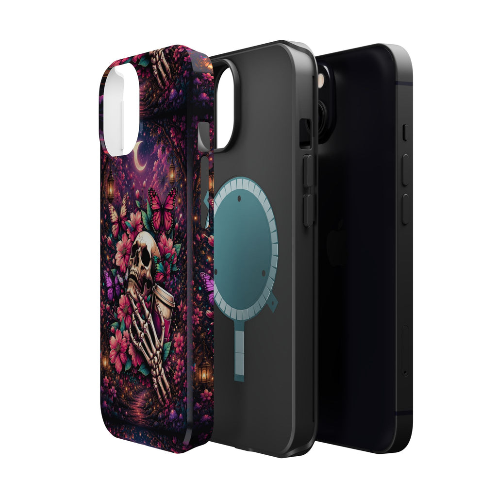 Skull & Butterflies Phone Case – Gothic Floral MagSafe-Compatible Case