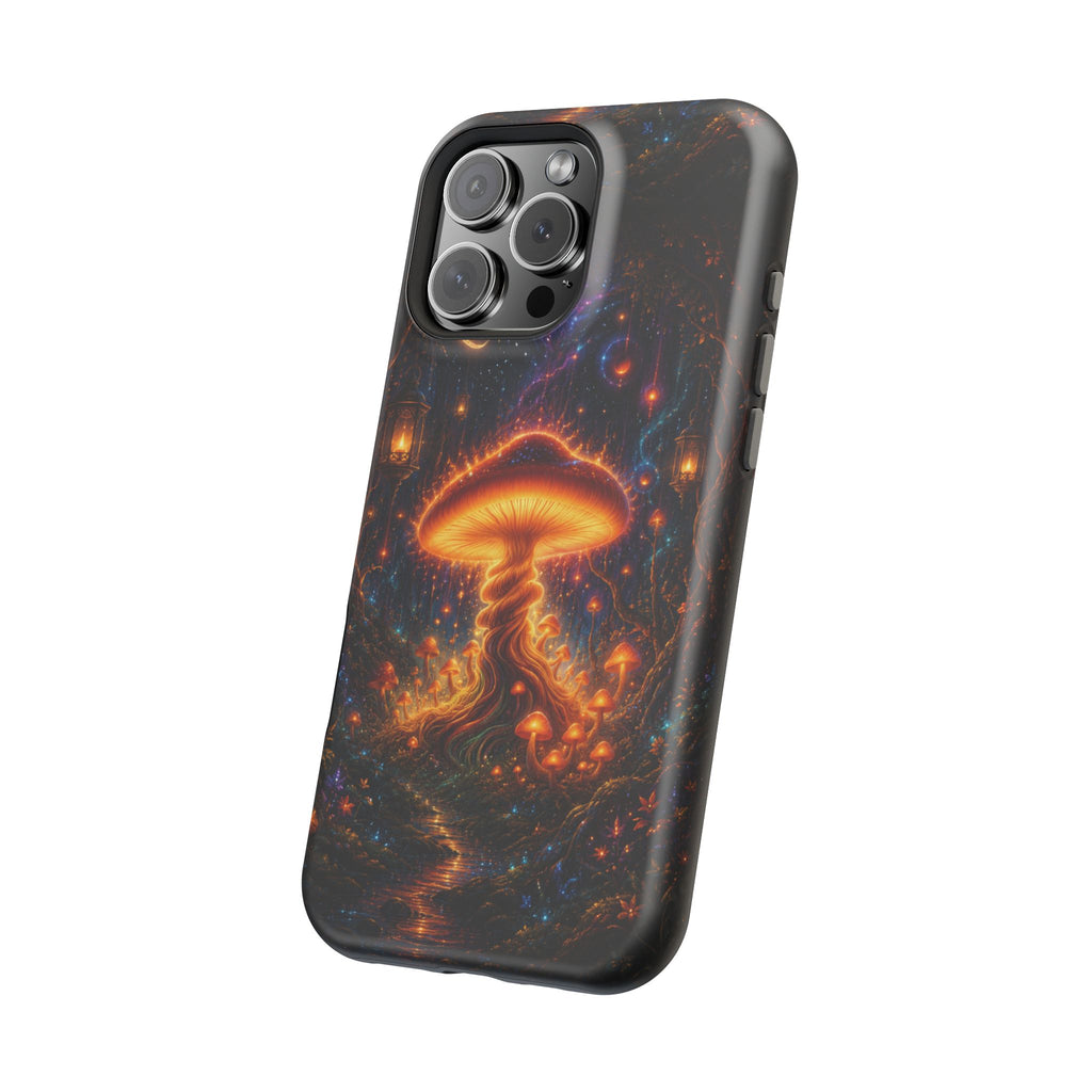 Psychedelic Glowing Mushroom Phone Case – MagSafe Galaxy Art Cover