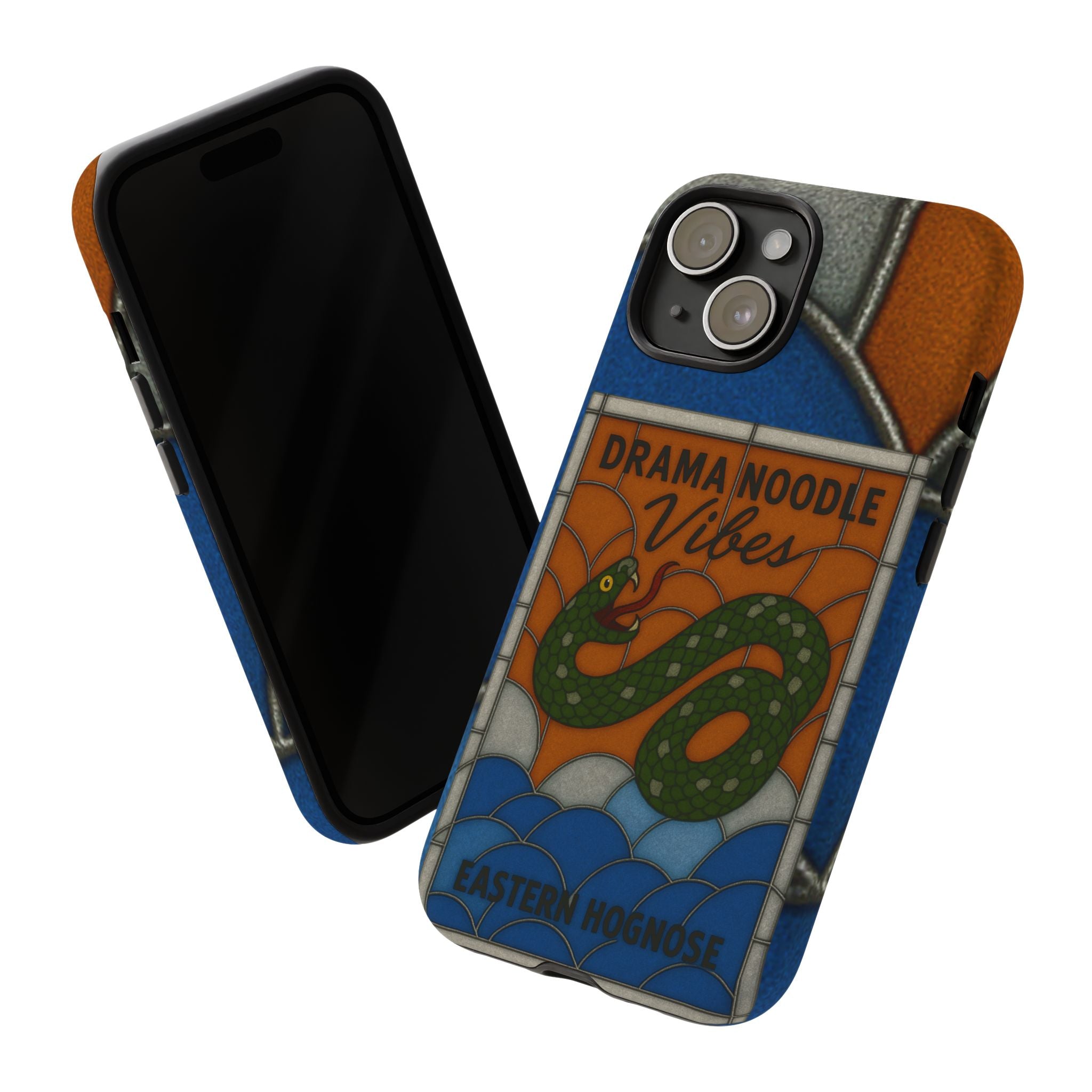 Stained Glass Snake Phone Case – Vibrant Drama Noodle Aesthetic Cover