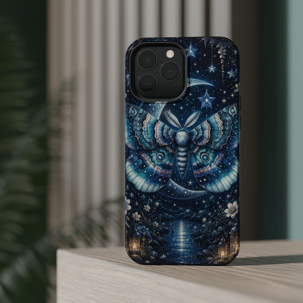 Mystic Moth Moon Phone Case – Night Sky MagSafe-Compatible Cover