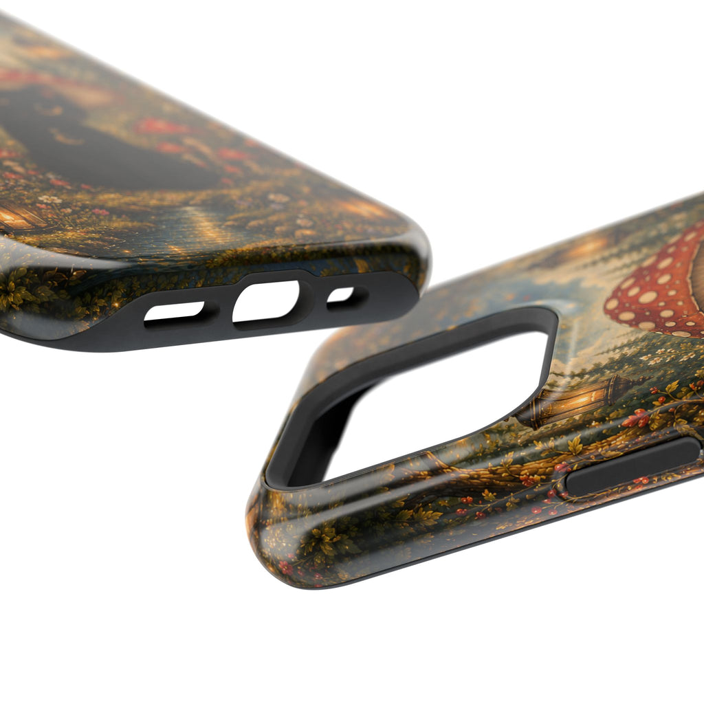 Black Cat & Mushroom Phone Case – Magical MagSafe-Compatible Cover
