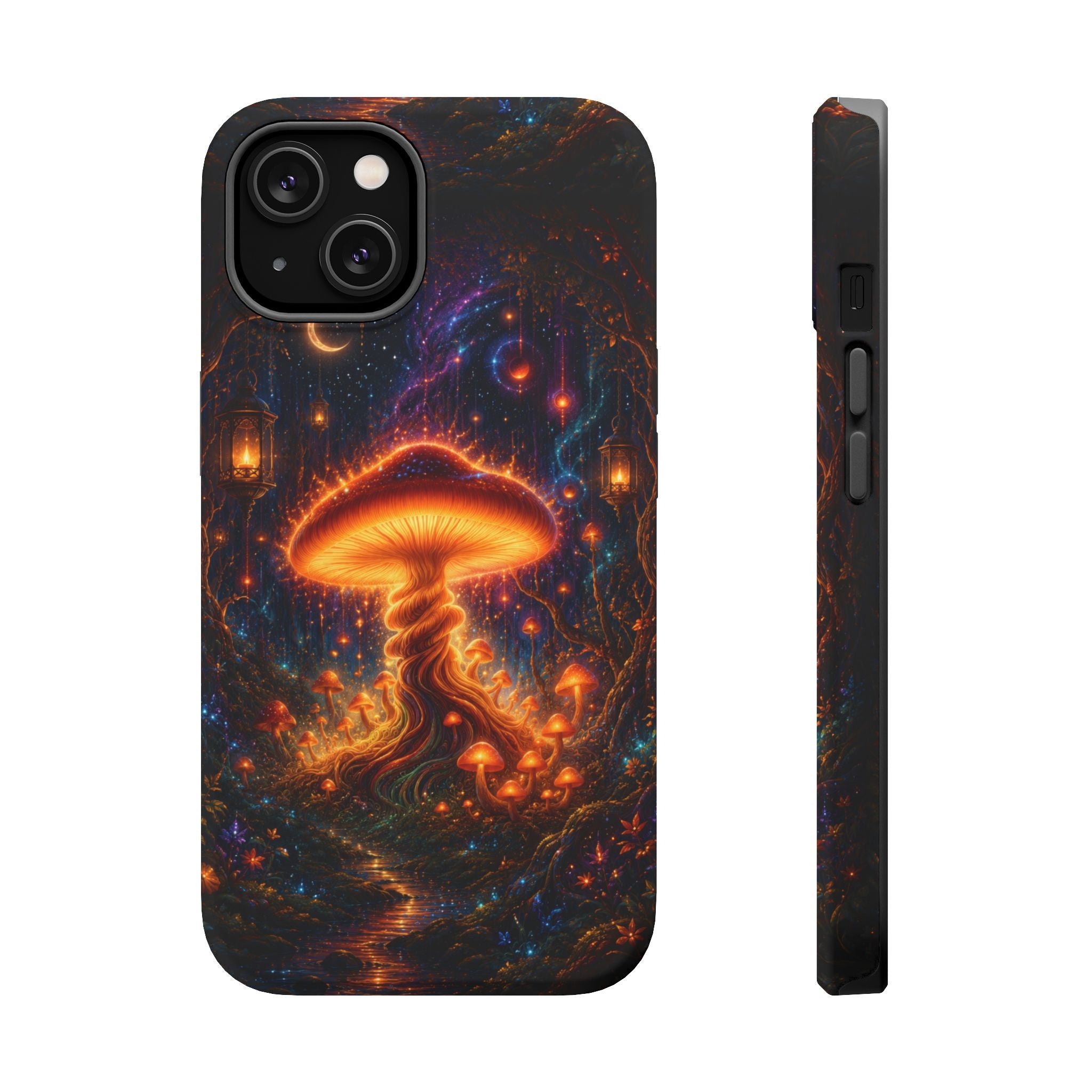 Psychedelic Glowing Mushroom Phone Case – MagSafe Galaxy Art Cover