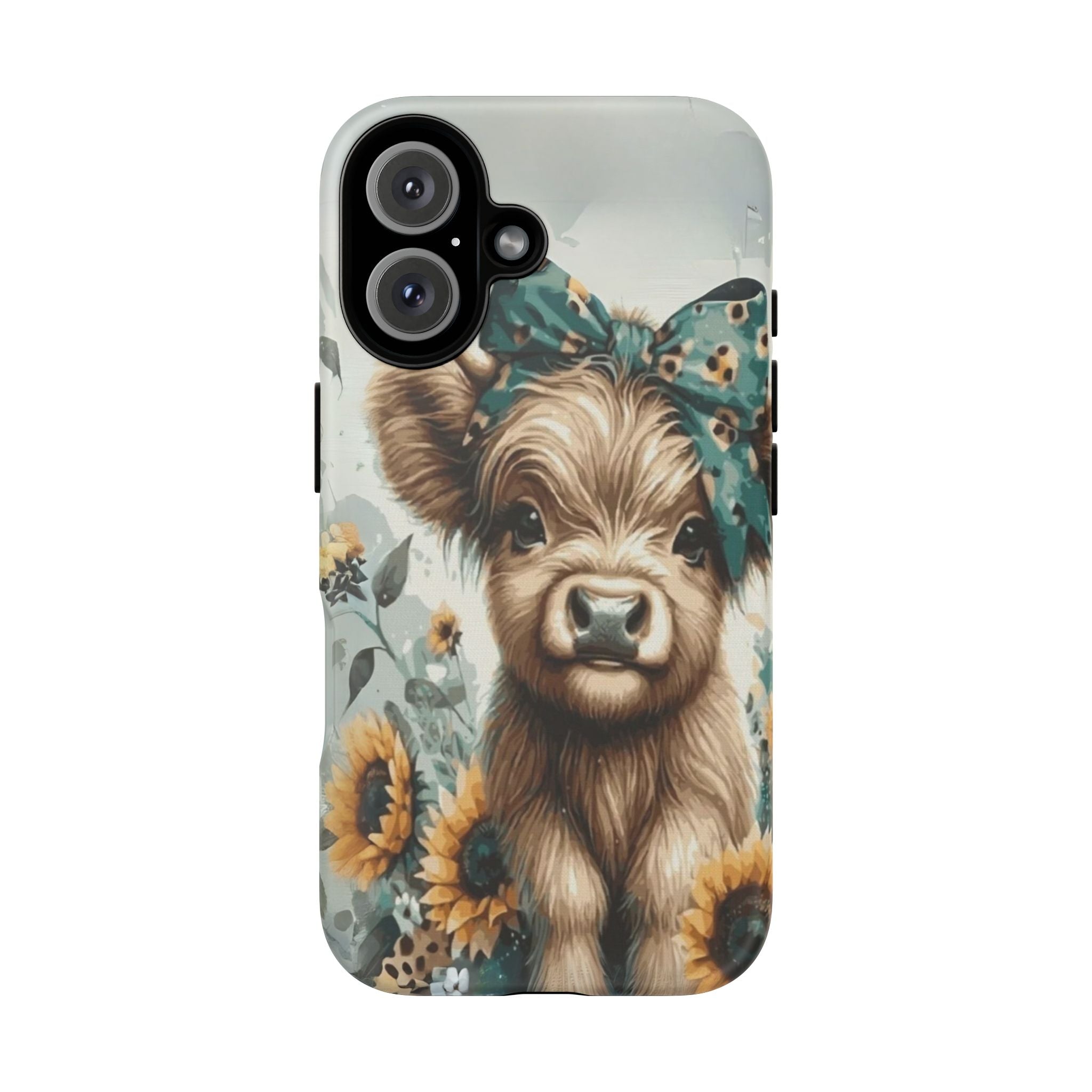 Adorable Cow Phone Case – Floral Farmhouse Design, Cute Animal Lover Gift