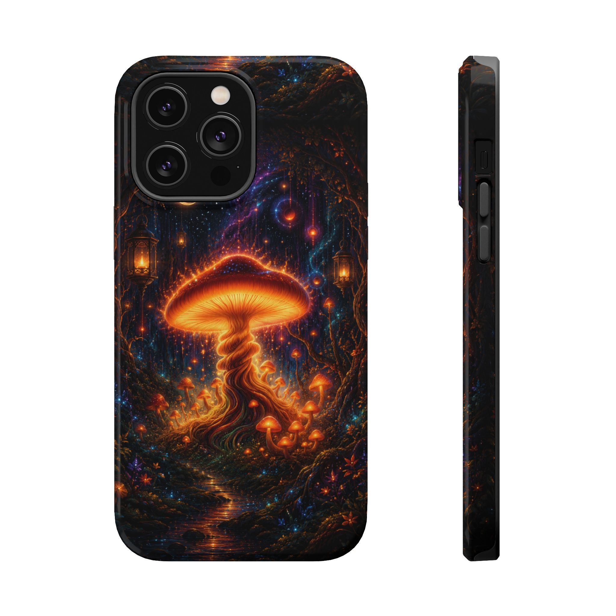 Psychedelic Glowing Mushroom Phone Case – MagSafe Galaxy Art Cover
