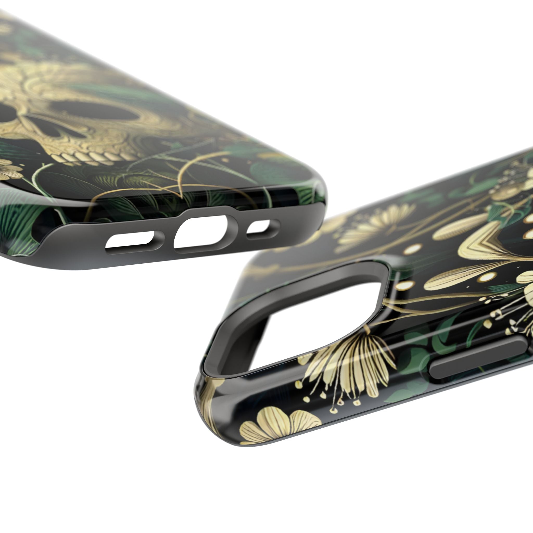 Floral Skull Phone Case – Botanical Gothic MagSafe-Compatible Cover
