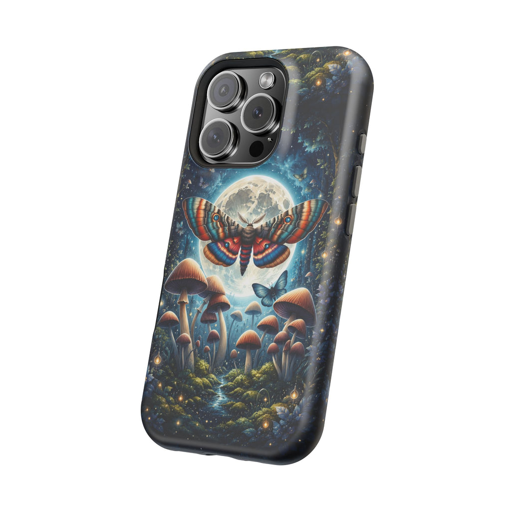 Mystic Moth Moon Phone Case – Whimsical MagSafe-Compatible Cover